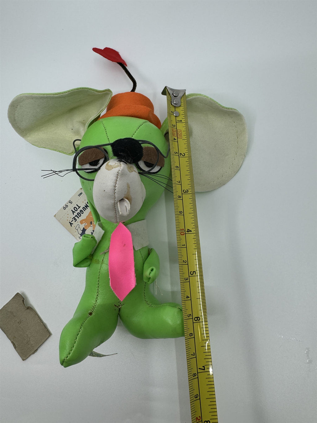 Vintage Jestia TKR No 725 JAPAN Green Mouse Rat Love Letter Tie Snuggle-y Toy