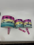 Set of 3 Made in Japan Old Stock Paper Lanterns Pink/Blue 1x 6in and 2x 4in