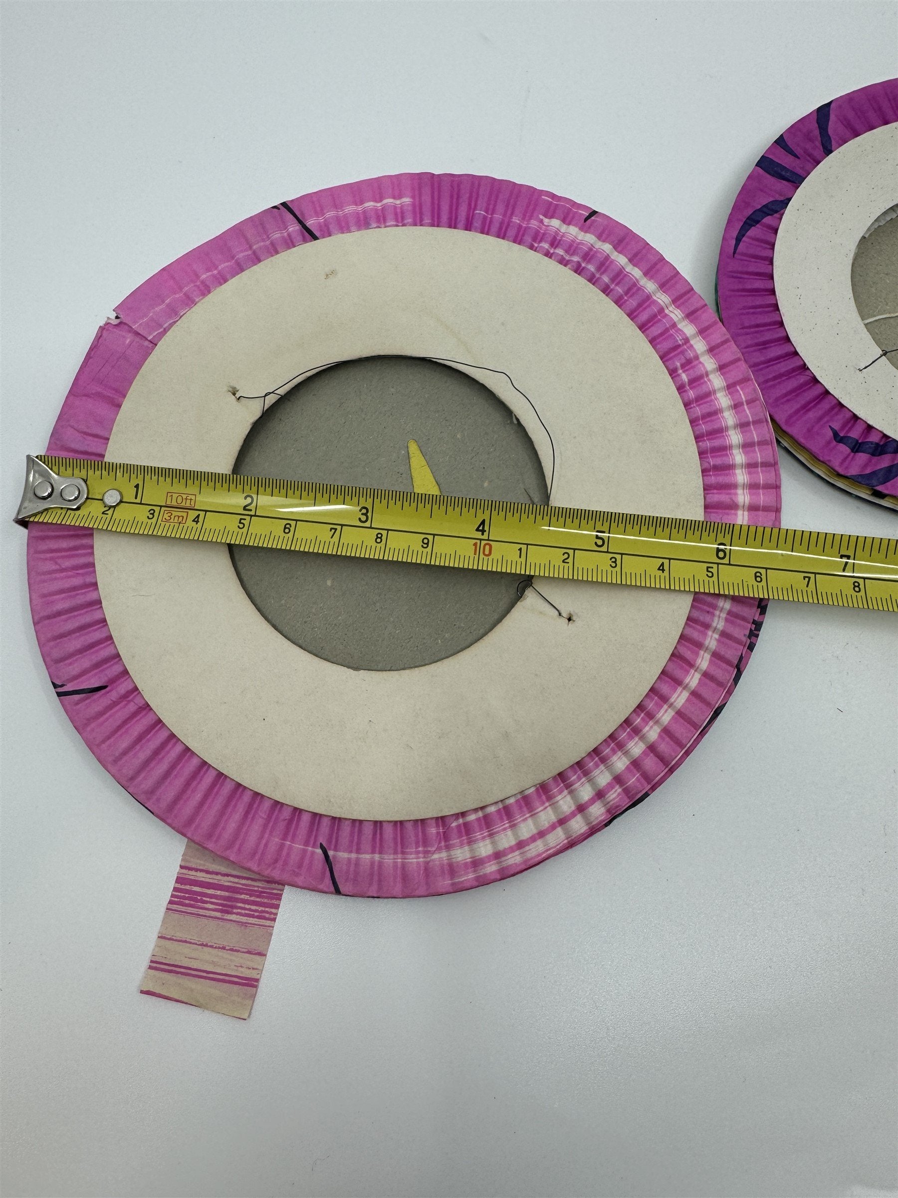 Set of 3 Made in Japan Old Stock Paper Lanterns Pink/Blue 1x 6in and 2x 4in