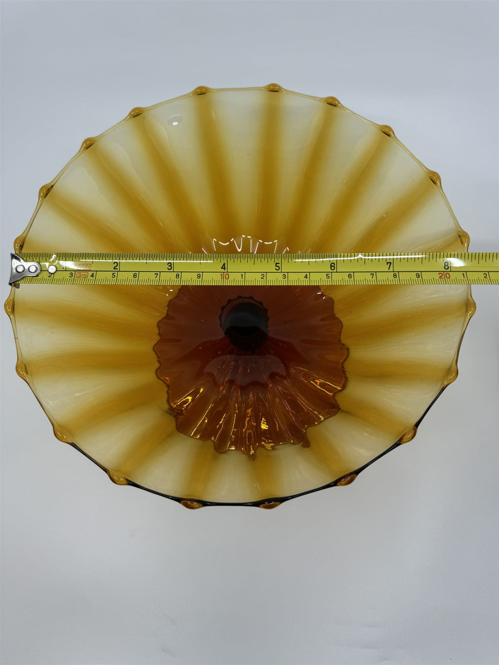 Vtg Fenton Amber Honey Gold Caramel Valencia Pedestal Dish 8-1/2" Wide by 5-1/2"
