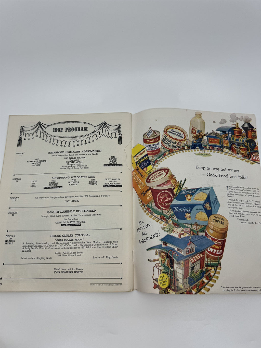 VINTAGE 1952 RINGLING BROS AND BARNUM & BAILEY CIRCUS MAGAZINE AND PROGRAM PACK