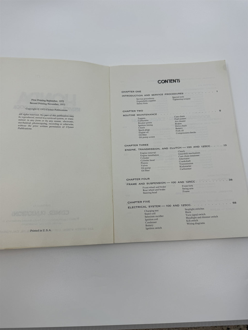 Clymer Publications 1970-1972 Honda 100-250cc Singles Service Repair Handbook