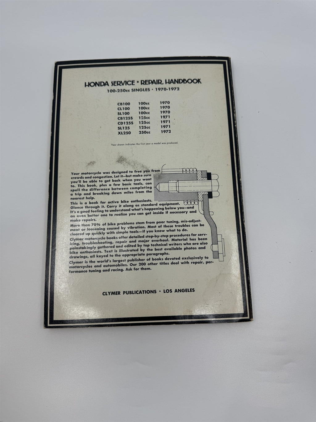 Clymer Publications 1970-1972 Honda 100-250cc Singles Service Repair Handbook