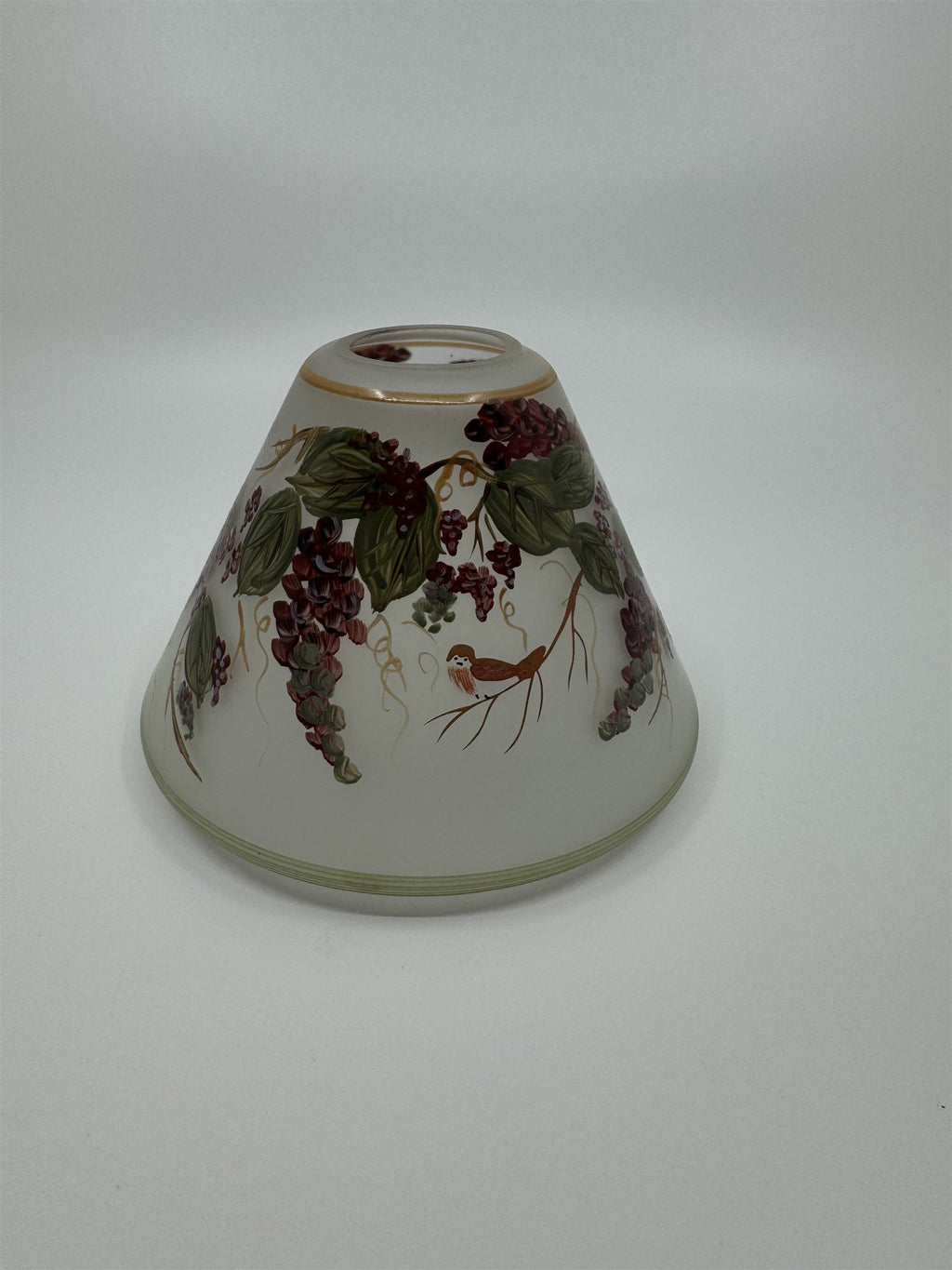Vintage Home Interiors & Gifts Candle Shade Grape Vines and Birds Sparrows