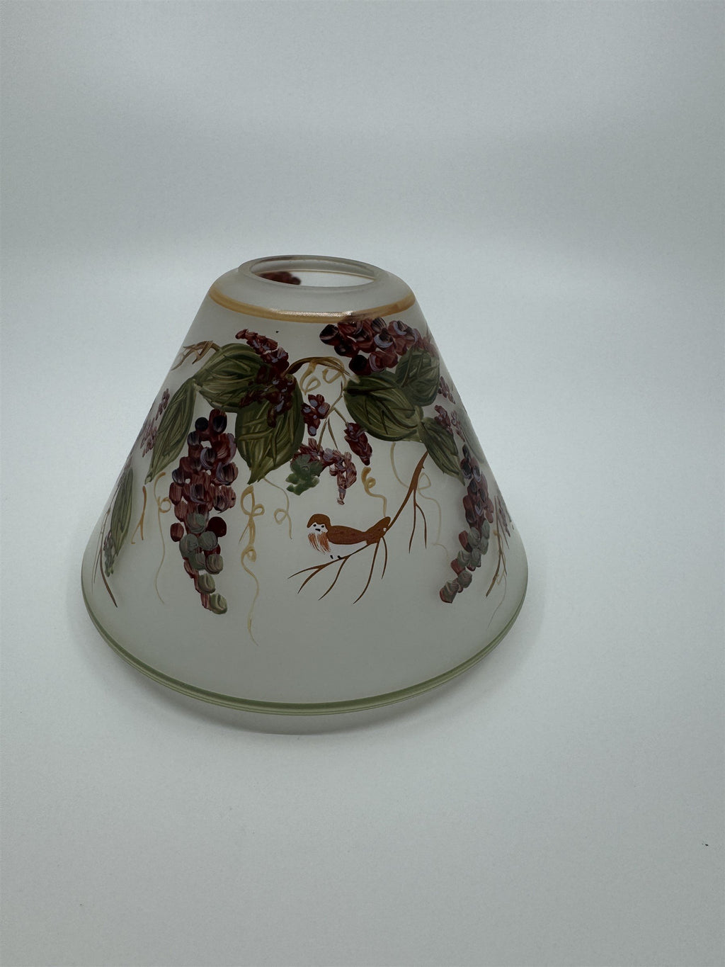 Vintage Home Interiors & Gifts Candle Shade Grape Vines and Birds Sparrows