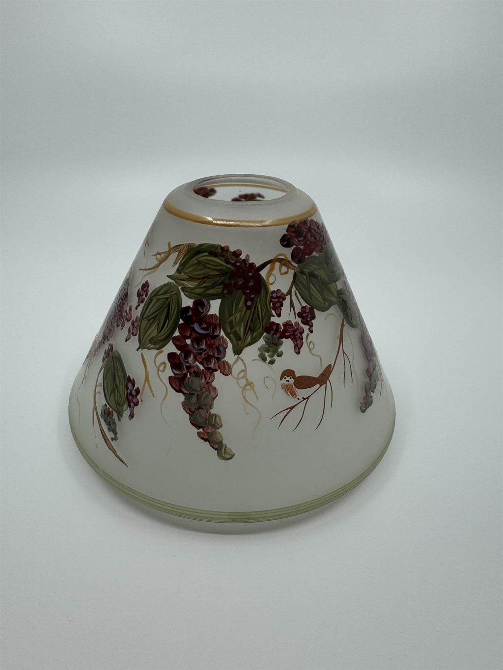 Vintage Home Interiors & Gifts Candle Shade Grape Vines and Birds Sparrows