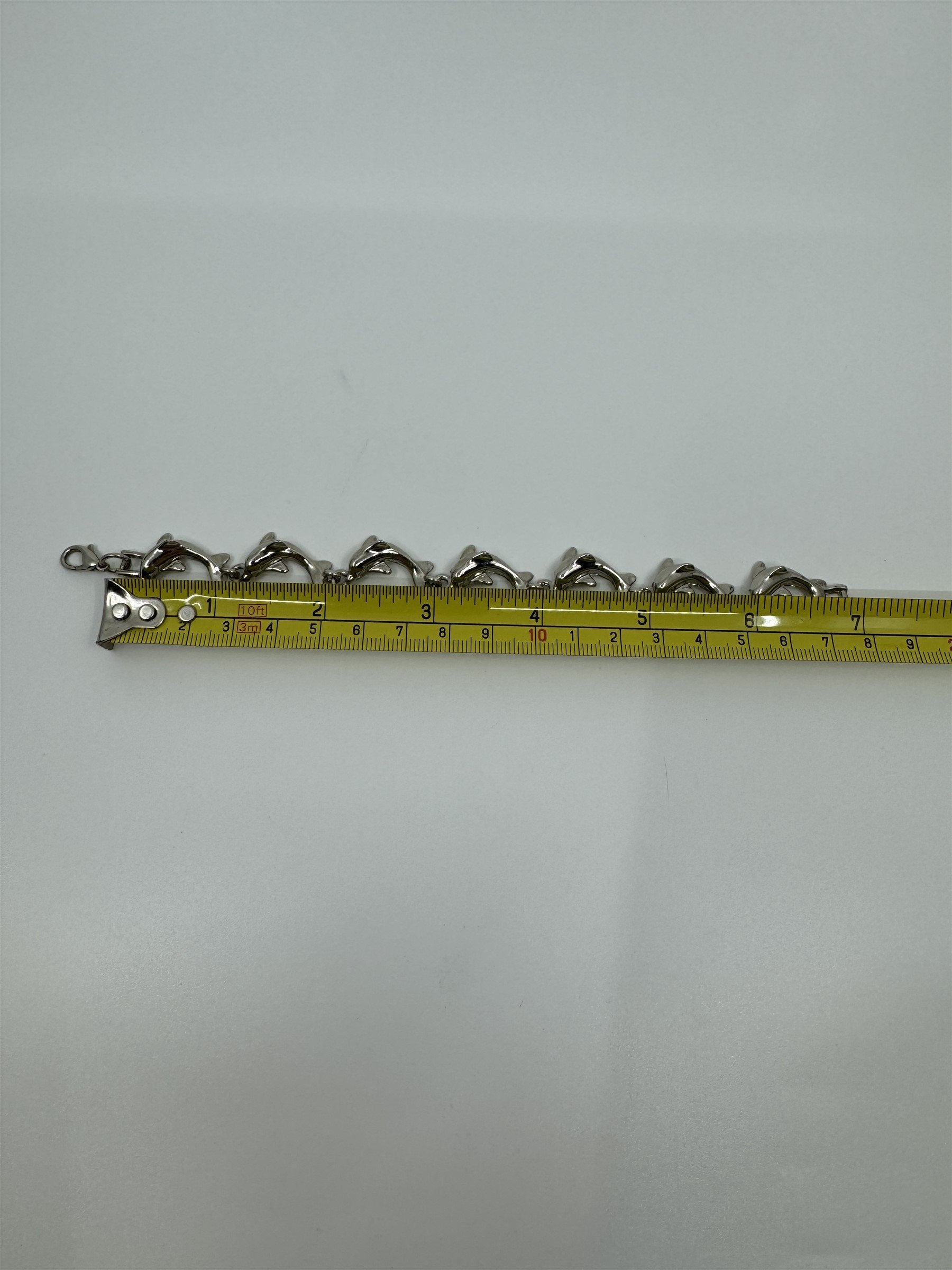 Vintage Leaping Jumping Dolphins Bracelet 7-1/2" /w Clasp