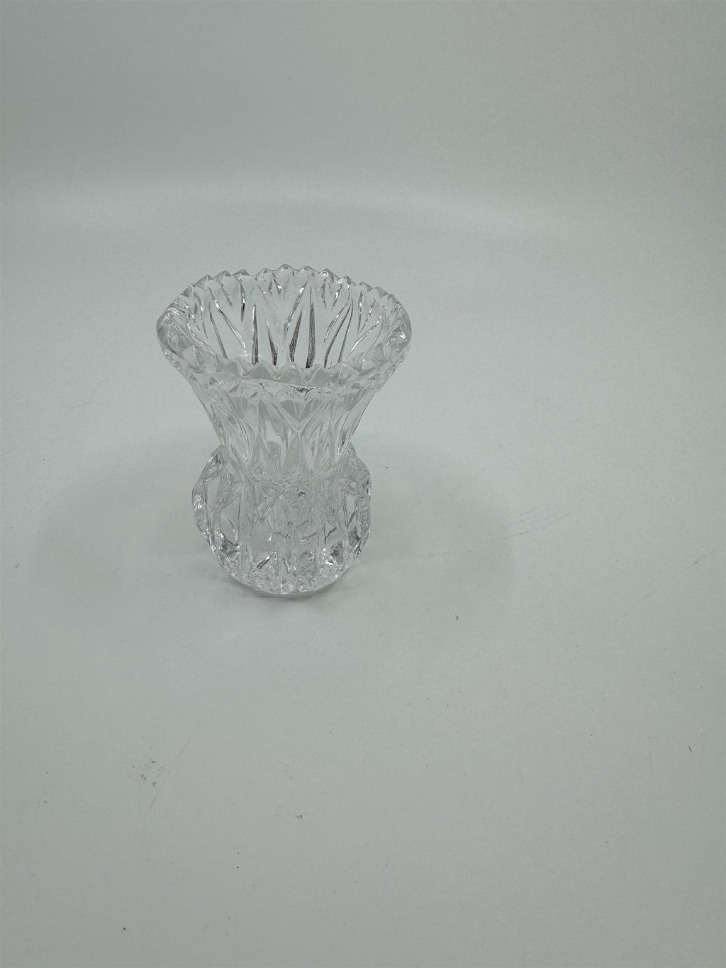 Vintage Crystal Toothpick Holder or Shot Glass Pointed Top Ornate