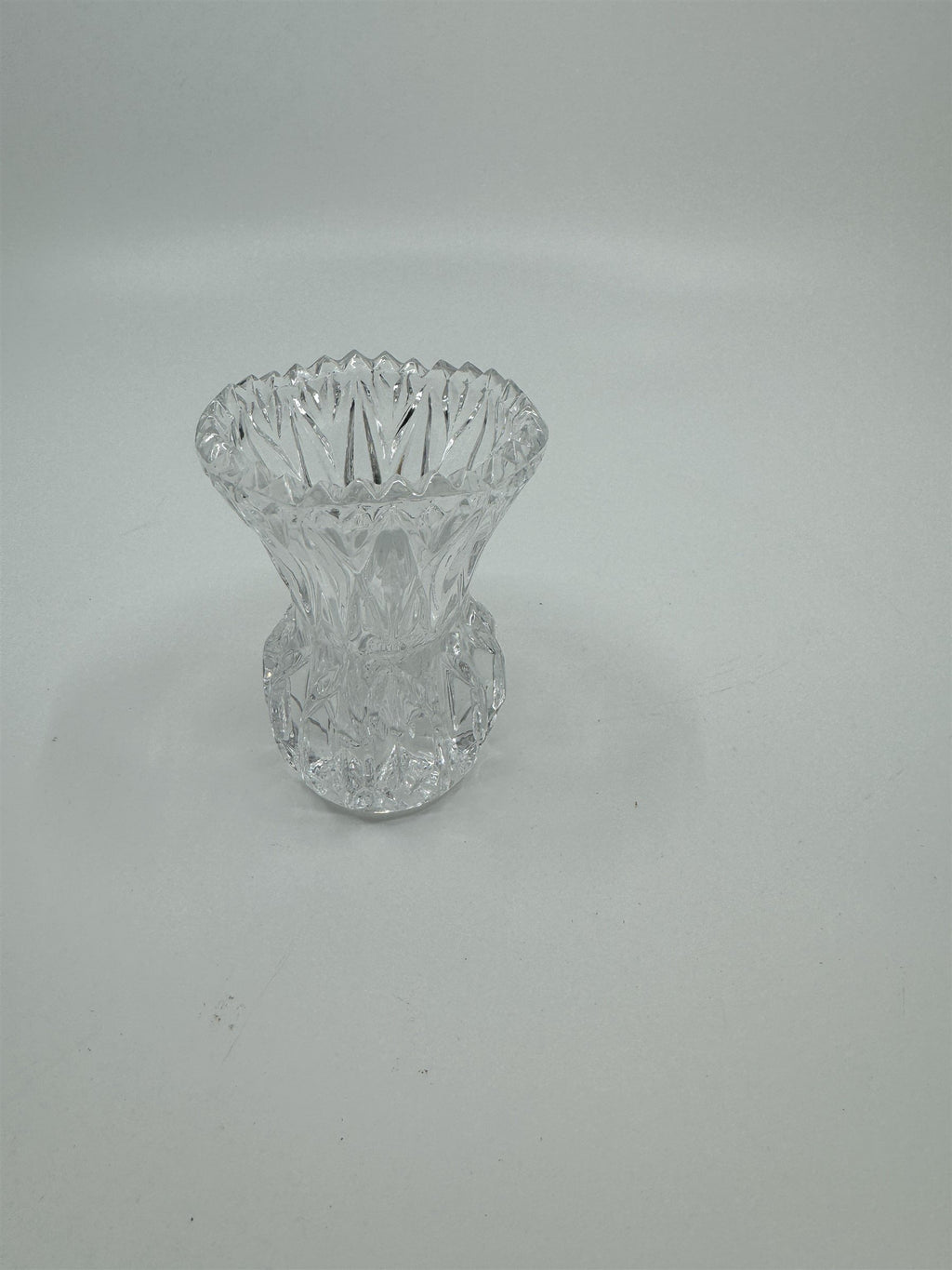Vintage Crystal Toothpick Holder or Shot Glass Pointed Top Ornate