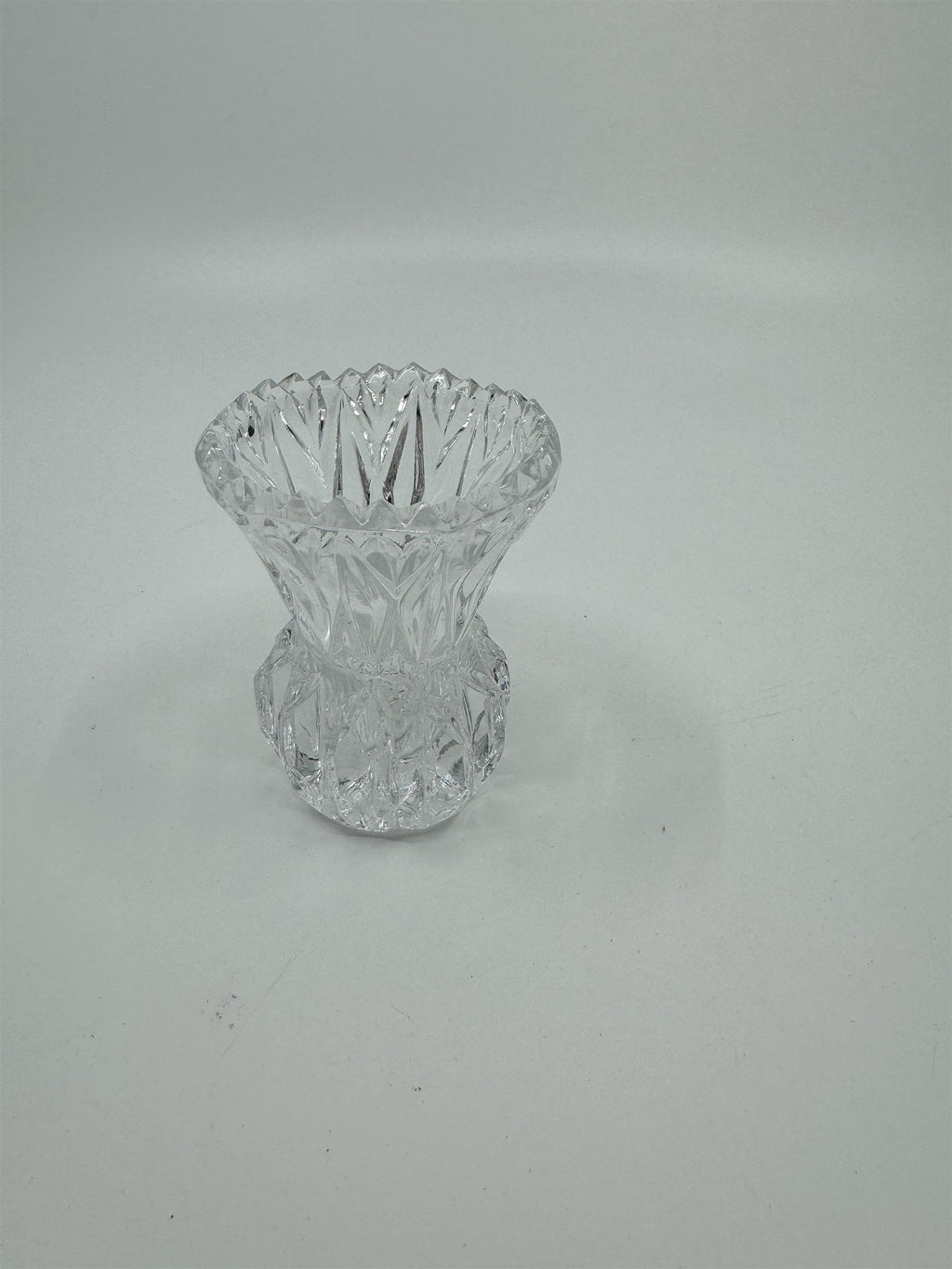 Vintage Crystal Toothpick Holder or Shot Glass Pointed Top Ornate