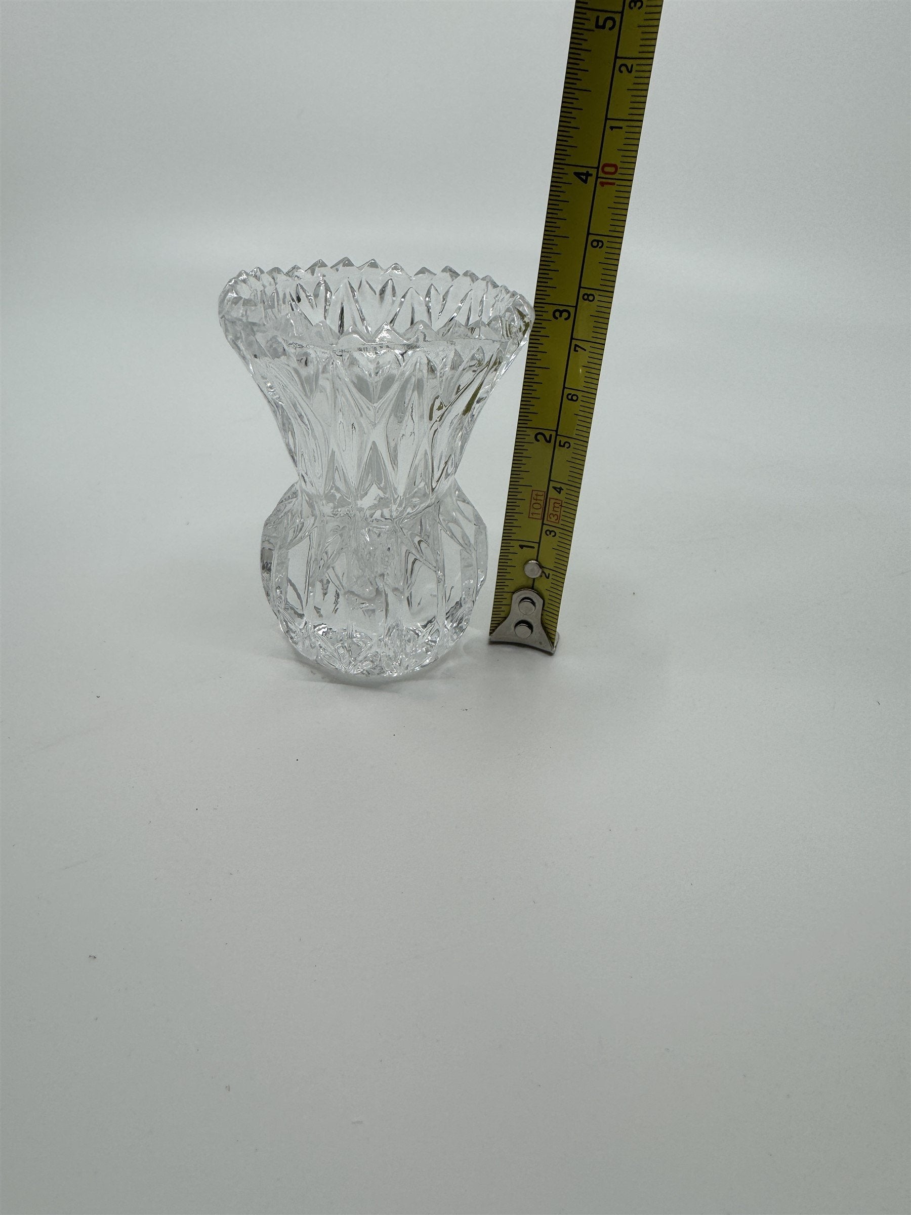 Vintage Crystal Toothpick Holder or Shot Glass Pointed Top Ornate
