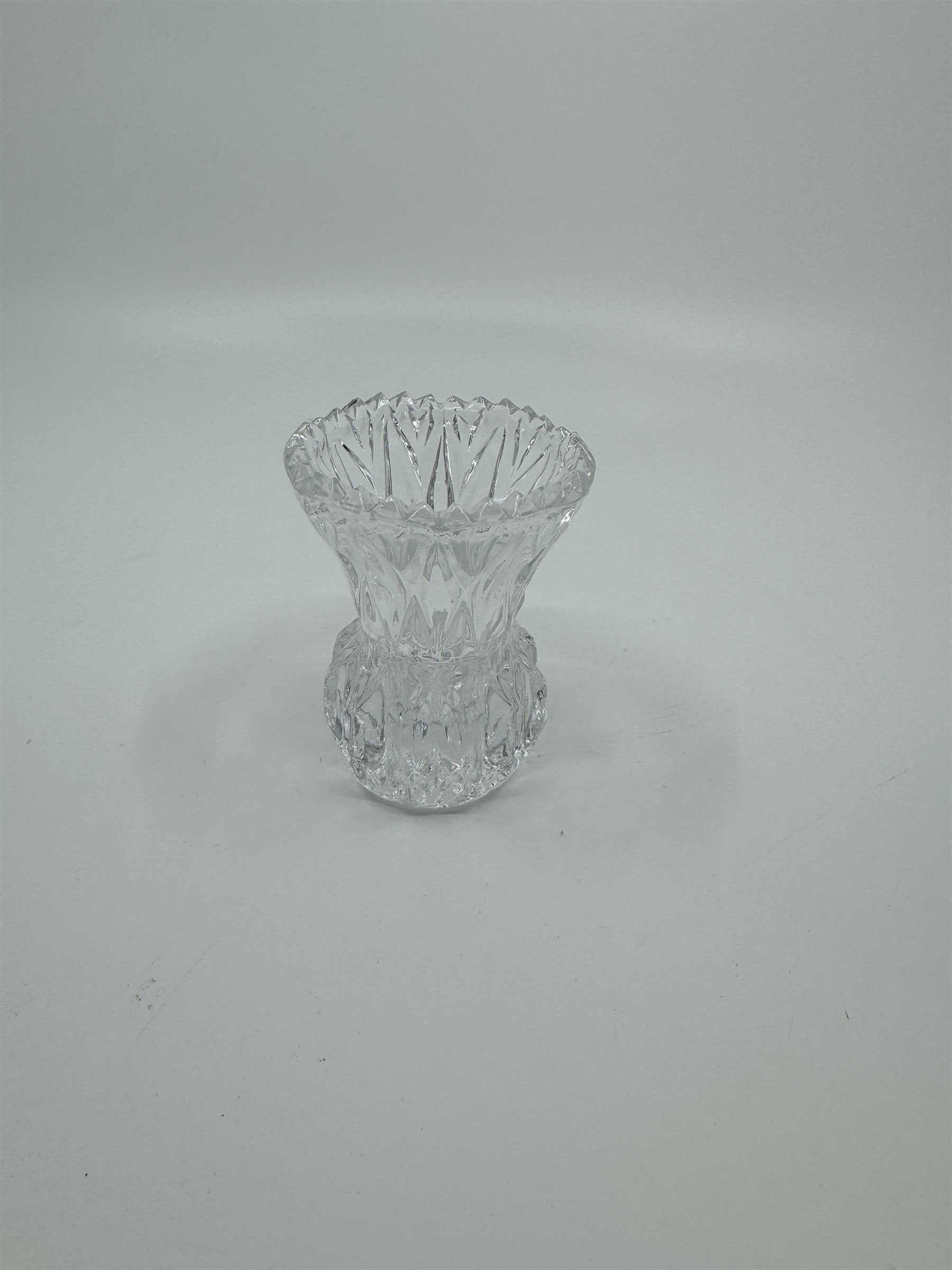 Vintage Crystal Toothpick Holder or Shot Glass Pointed Top Ornate Glass