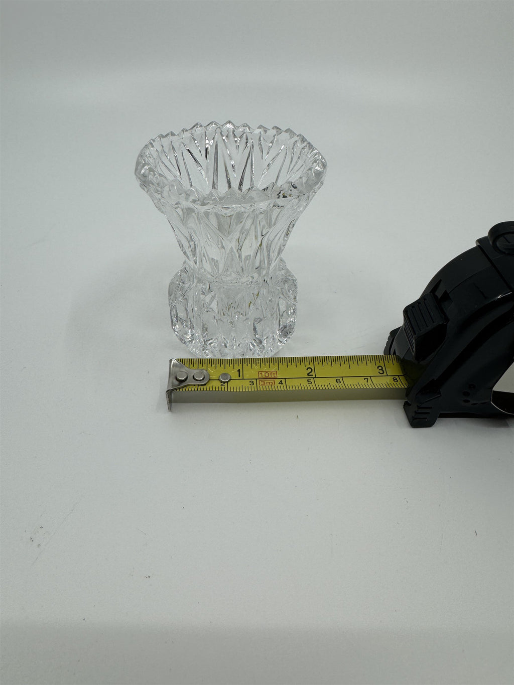 Vintage Crystal Toothpick Holder or Shot Glass Pointed Top Ornate Glass