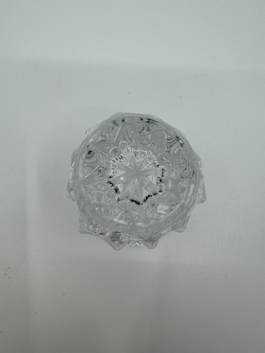 Vintage Crystal Toothpick Holder or Shot Glass Pointed Top Ornate Glass