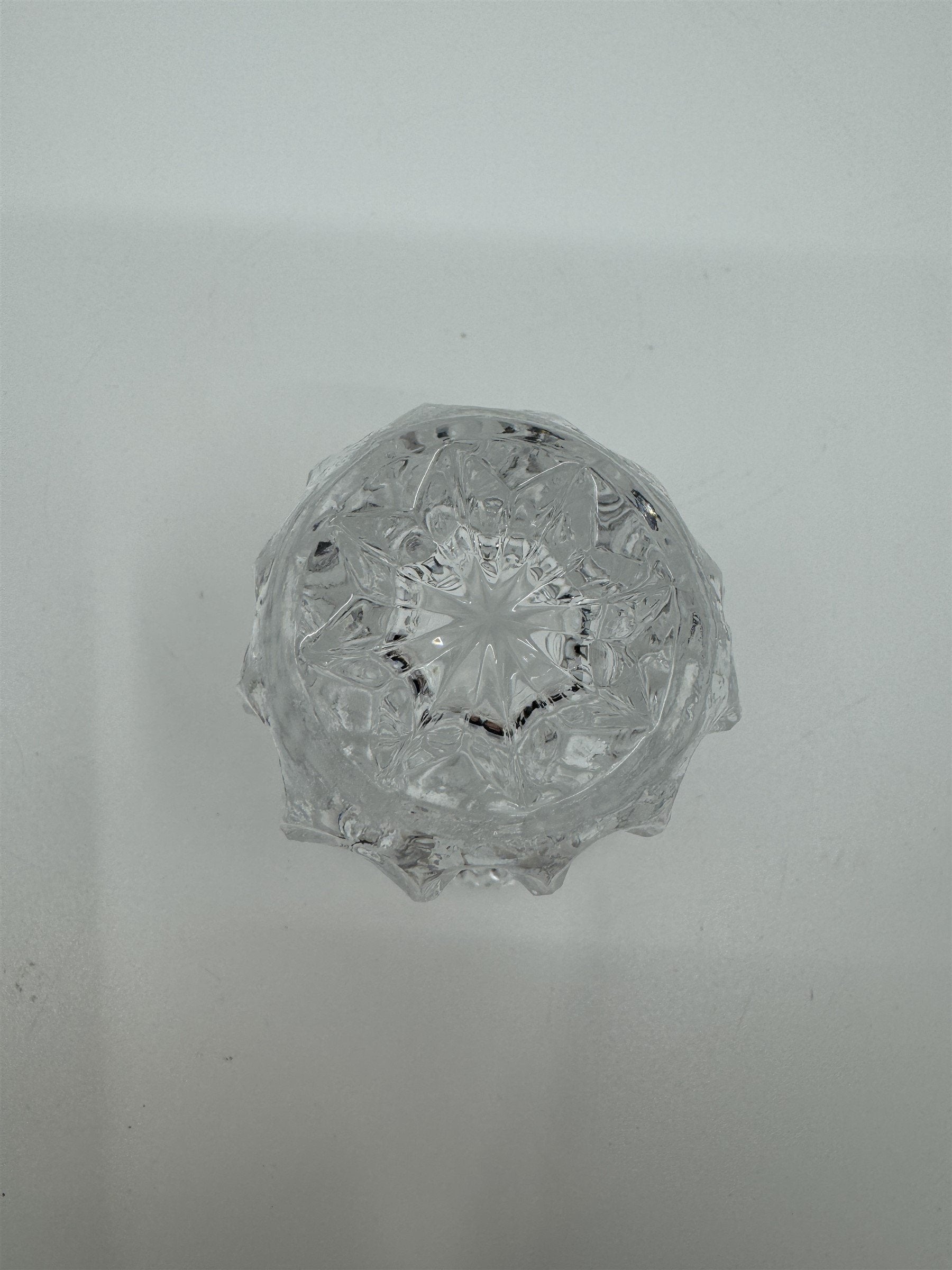 Vintage Crystal Toothpick Holder or Shot Glass Pointed Top Ornate Glass