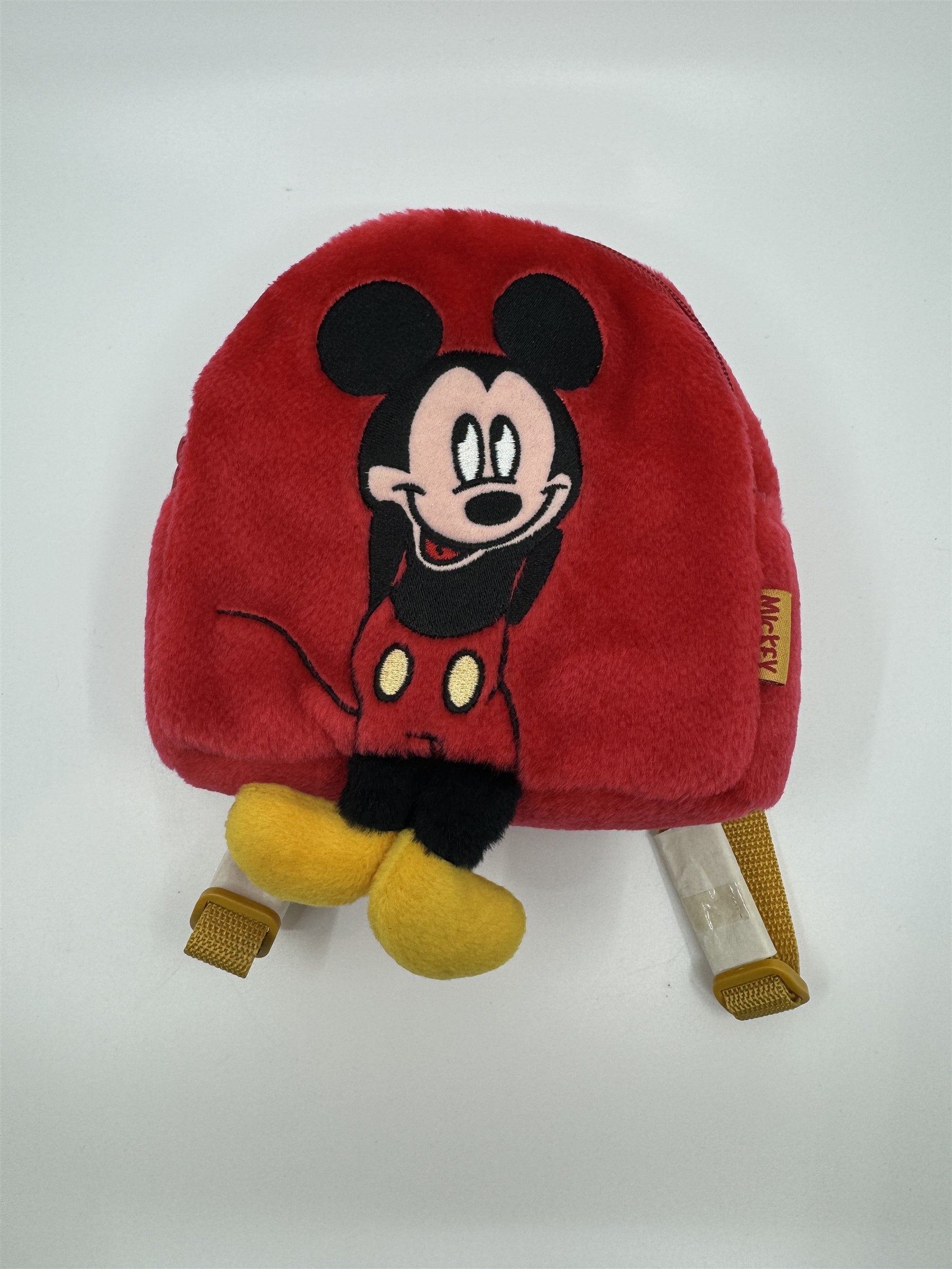 Vintage Mickey Mouse Mini Backpack Plush With Hanging Feet Sears Yellow Straps