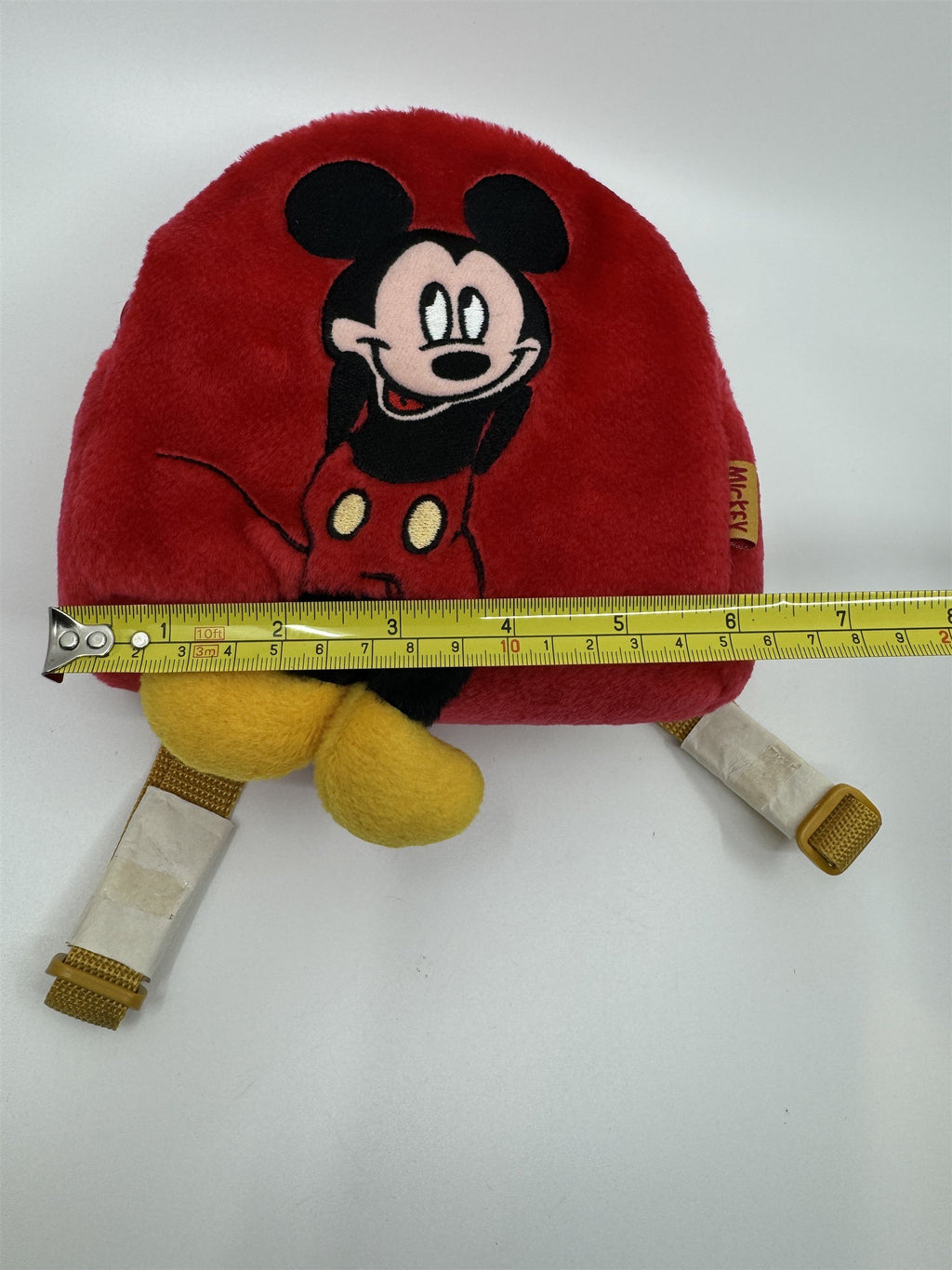 Vintage Mickey Mouse Mini Backpack Plush With Hanging Feet Sears Yellow Straps