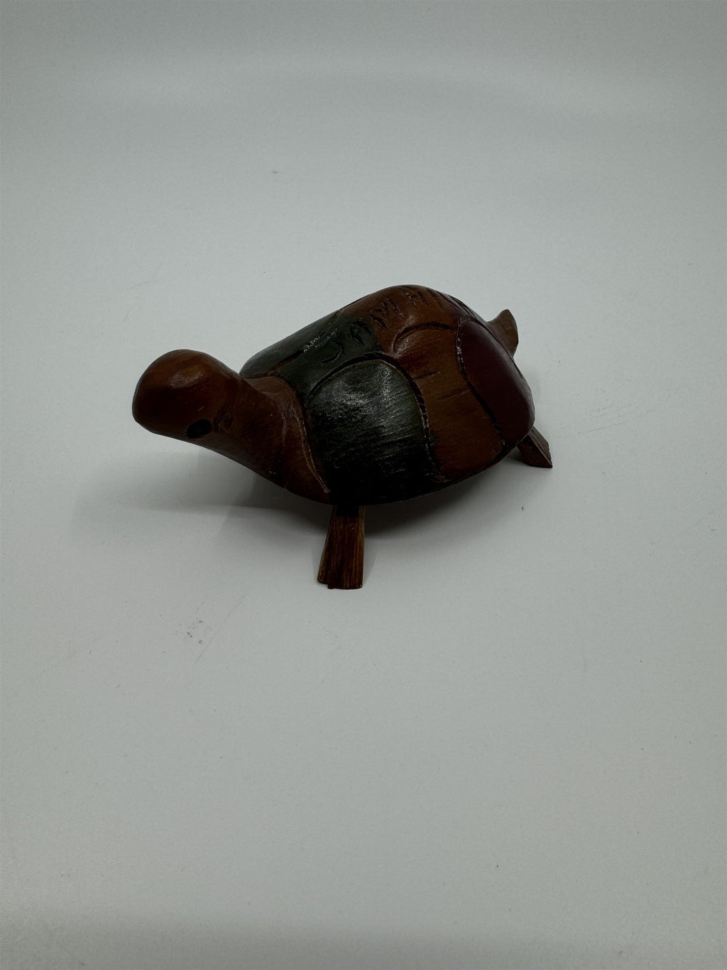 Hand Carved Jamaica Souvenir Wooden Multi-Colored Turtle Tortoise Jamaican Gift