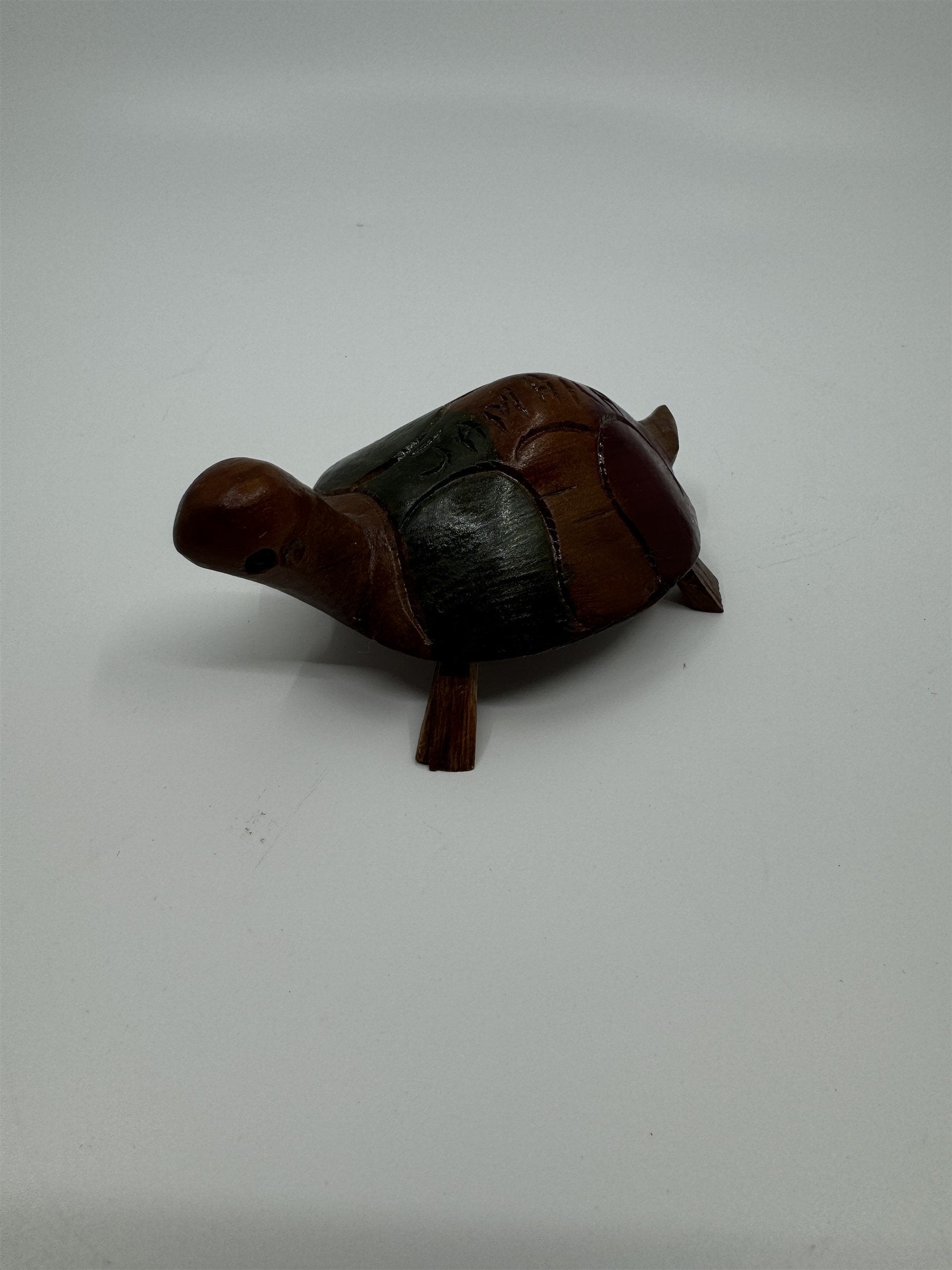 Hand Carved Jamaica Souvenir Wooden Multi-Colored Turtle Tortoise Jamaican Gift
