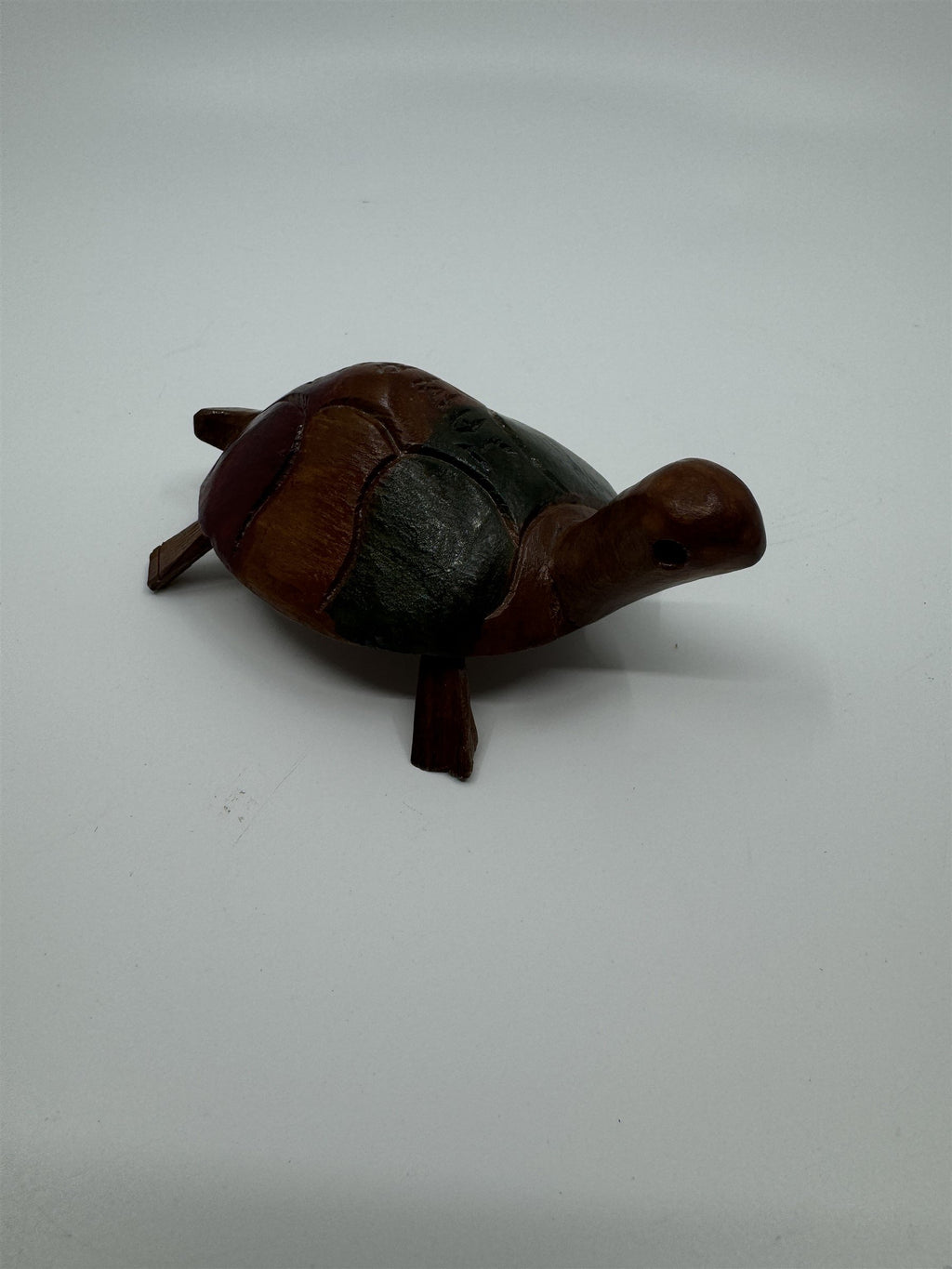 Hand Carved Jamaica Souvenir Wooden Multi-Colored Turtle Tortoise Jamaican Gift