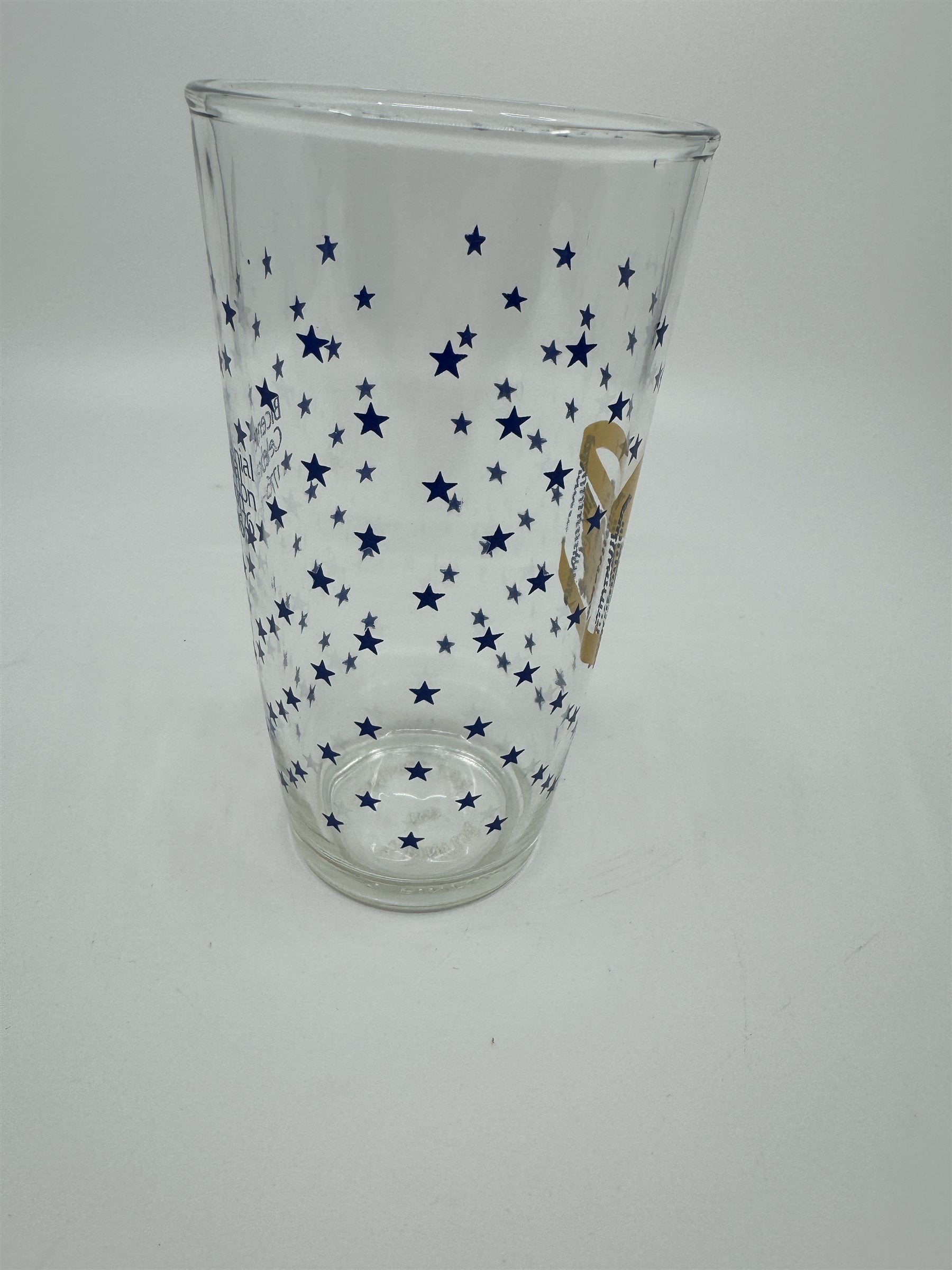 Vintage Hazel Atlas Bicentennial Celebration Pint Glass Blue Stars 1776-1976