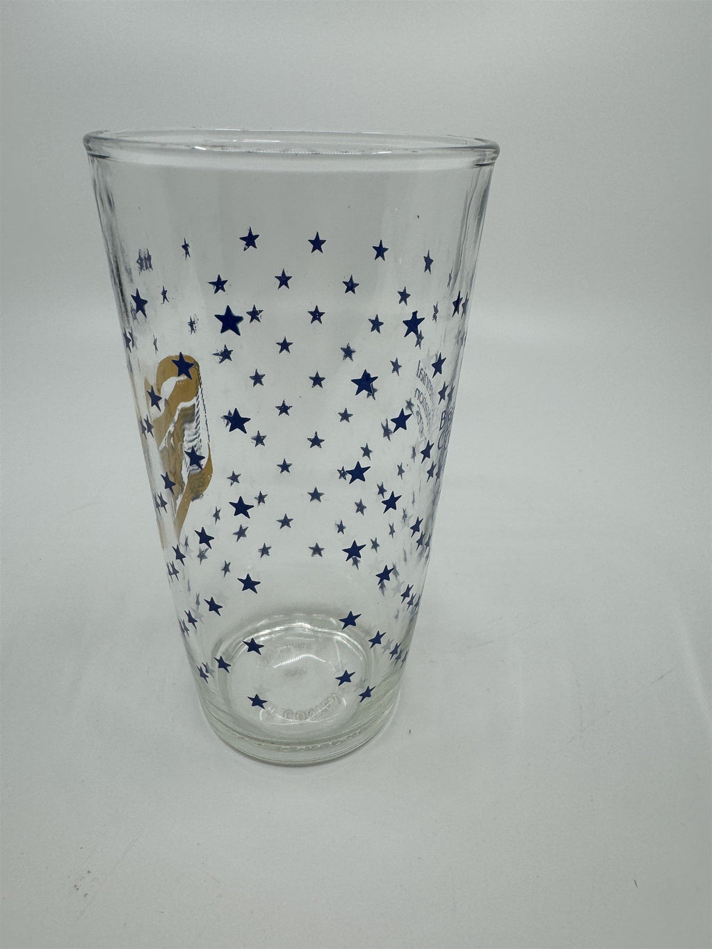 Vintage Hazel Atlas Bicentennial Celebration Pint Glass Blue Stars 1776-1976
