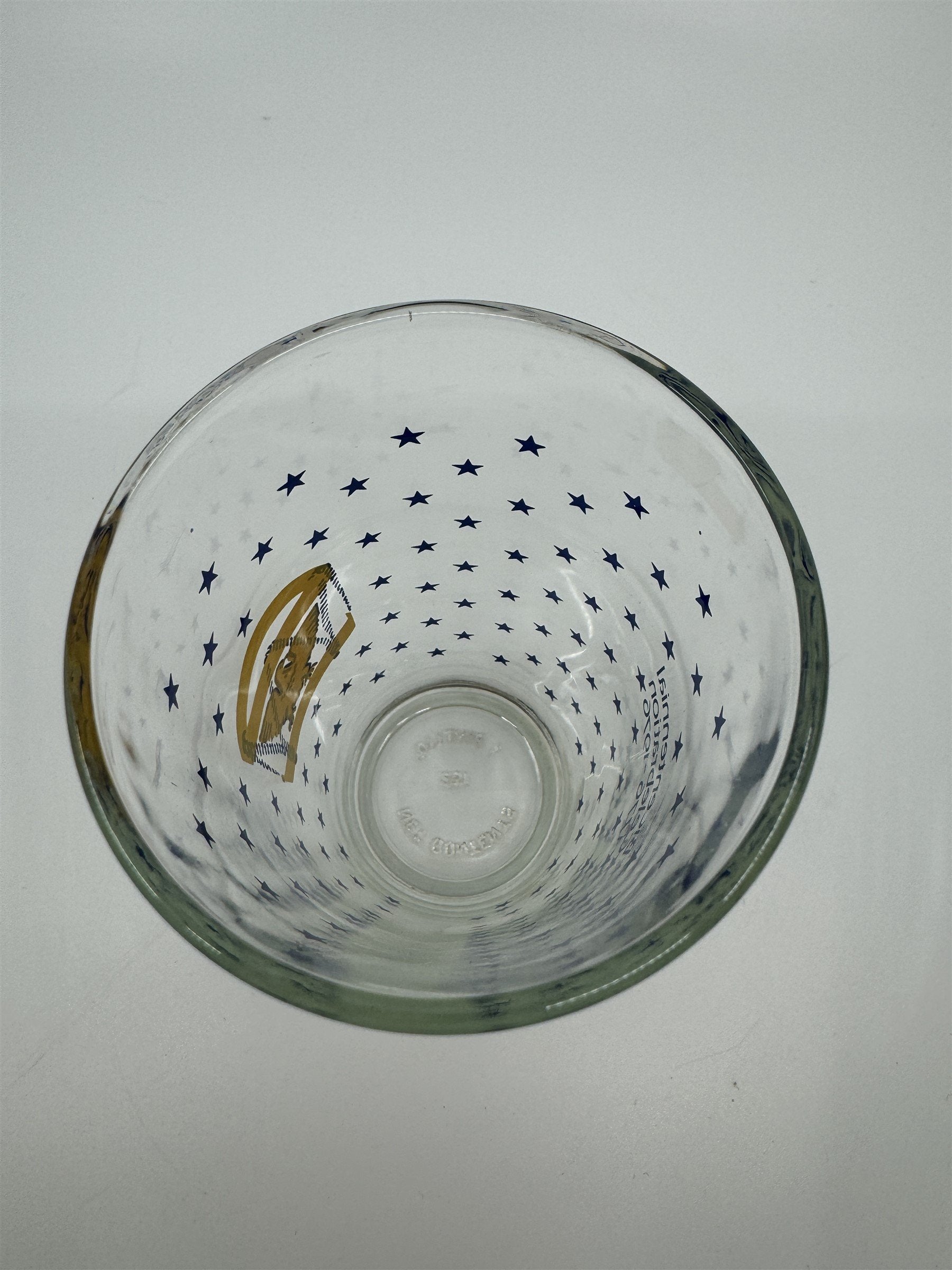 Vintage Hazel Atlas Bicentennial Celebration Pint Glass Blue Stars 1776-1976