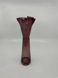 Vintage 10" Tall Hand Blown Ruffled Edge Purple Art Glass Vase Norcrest JAPAN