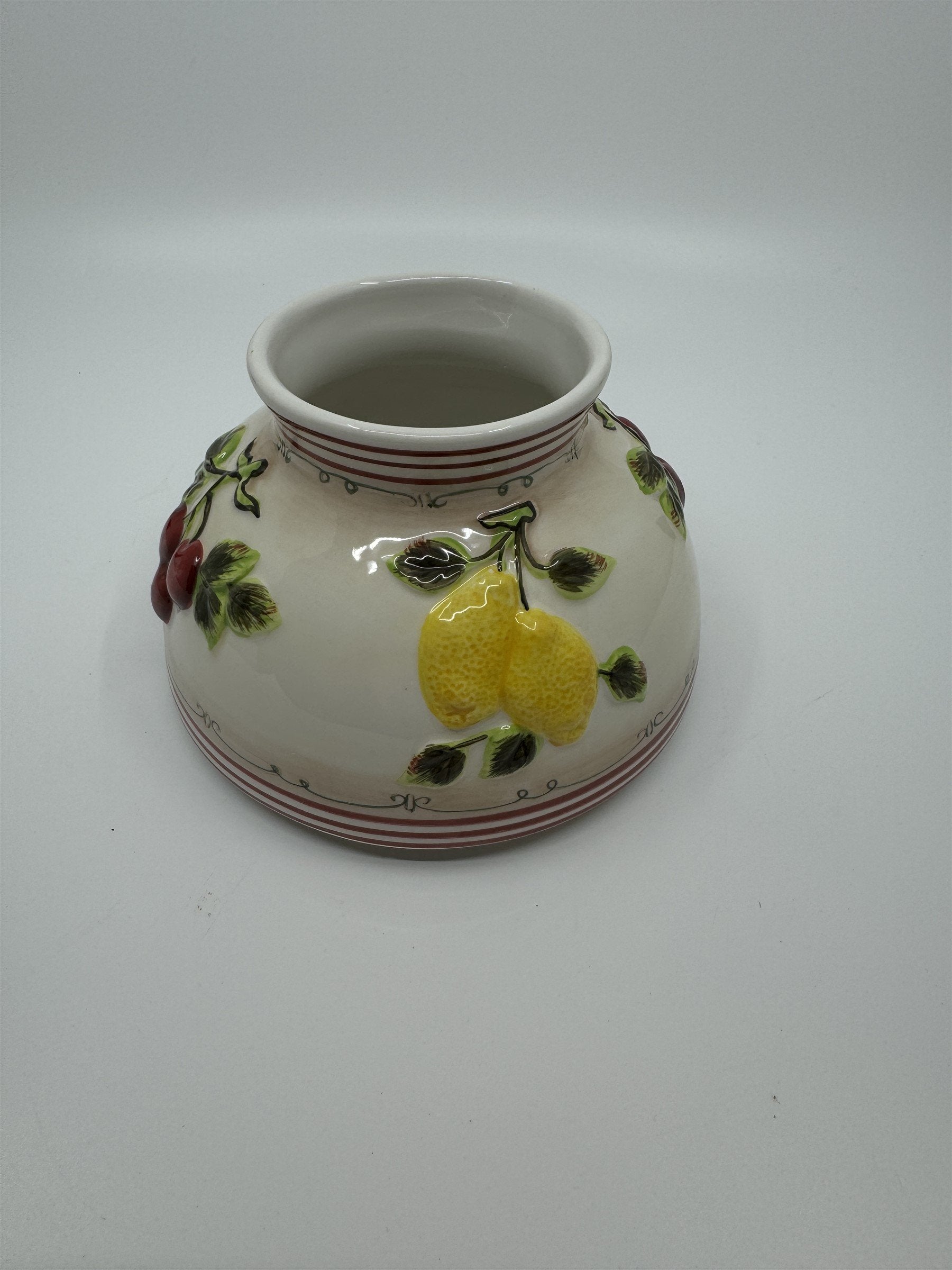 Vintage Home INteriors & Gifts Jar Candle Capper Shade Topper Fruit Lemon/Cherry