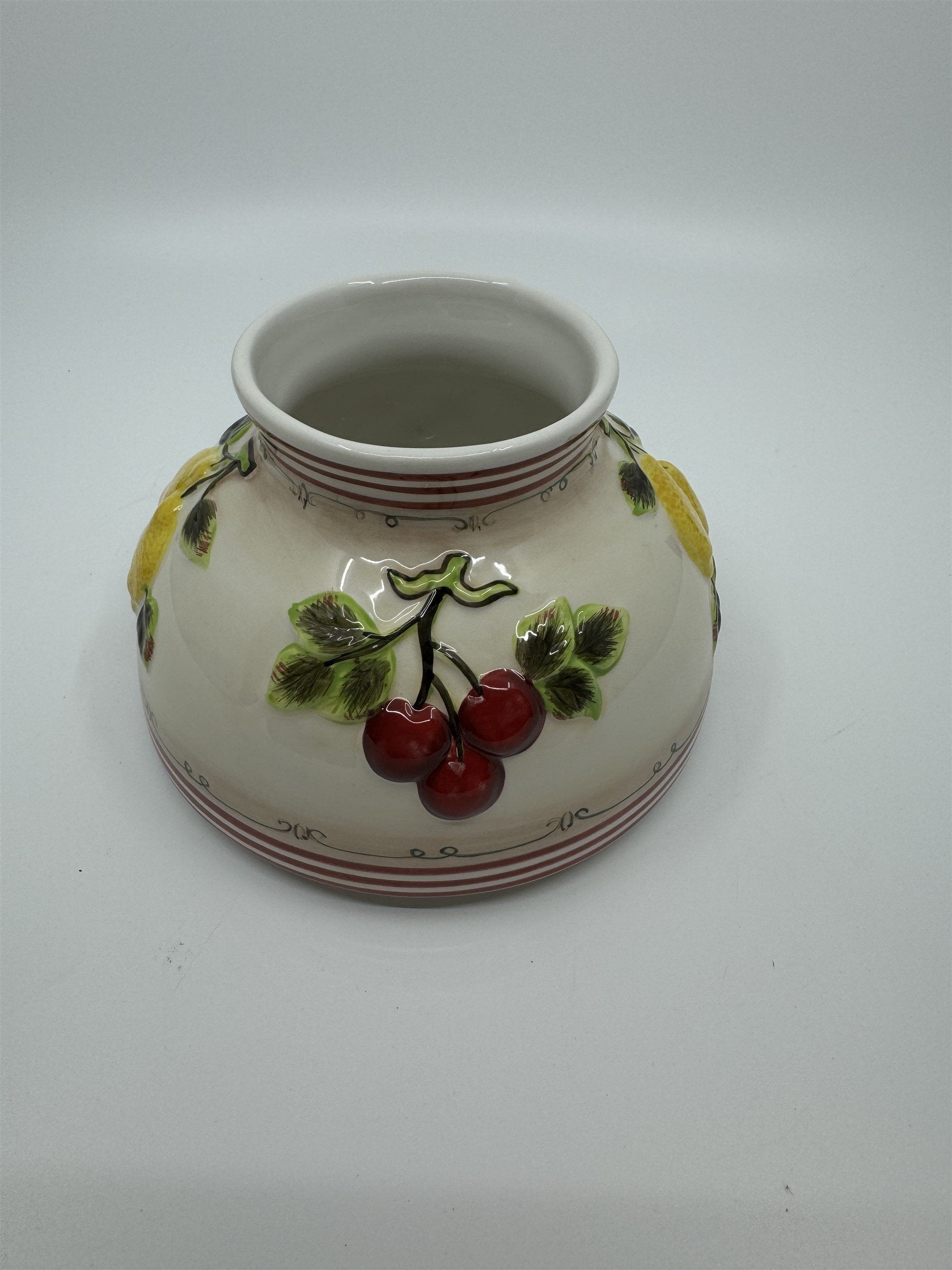 Vintage Home INteriors & Gifts Jar Candle Capper Shade Topper Fruit Lemon/Cherry