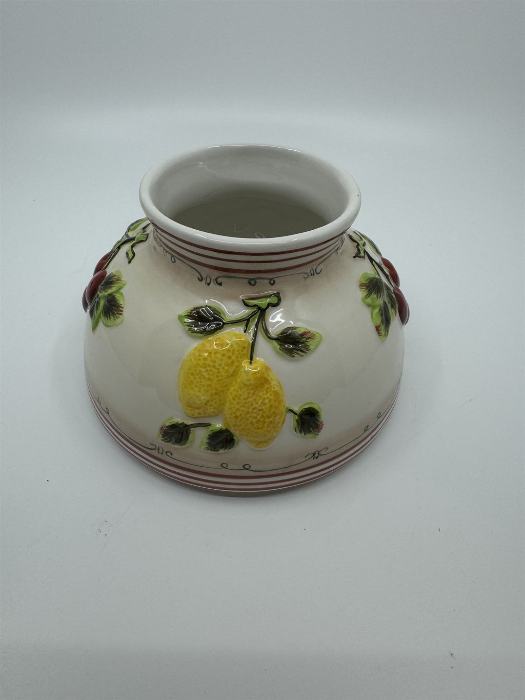 Vintage Home INteriors & Gifts Jar Candle Capper Shade Topper Fruit Lemon/Cherry