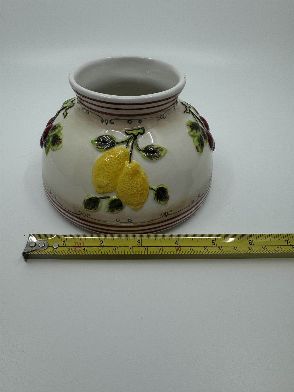 Vintage Home INteriors & Gifts Jar Candle Capper Shade Topper Fruit Lemon/Cherry