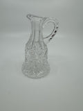 Vintage Clear Crystal Small Cruet Pitcher Creamer Pitcher No Topper Decanter