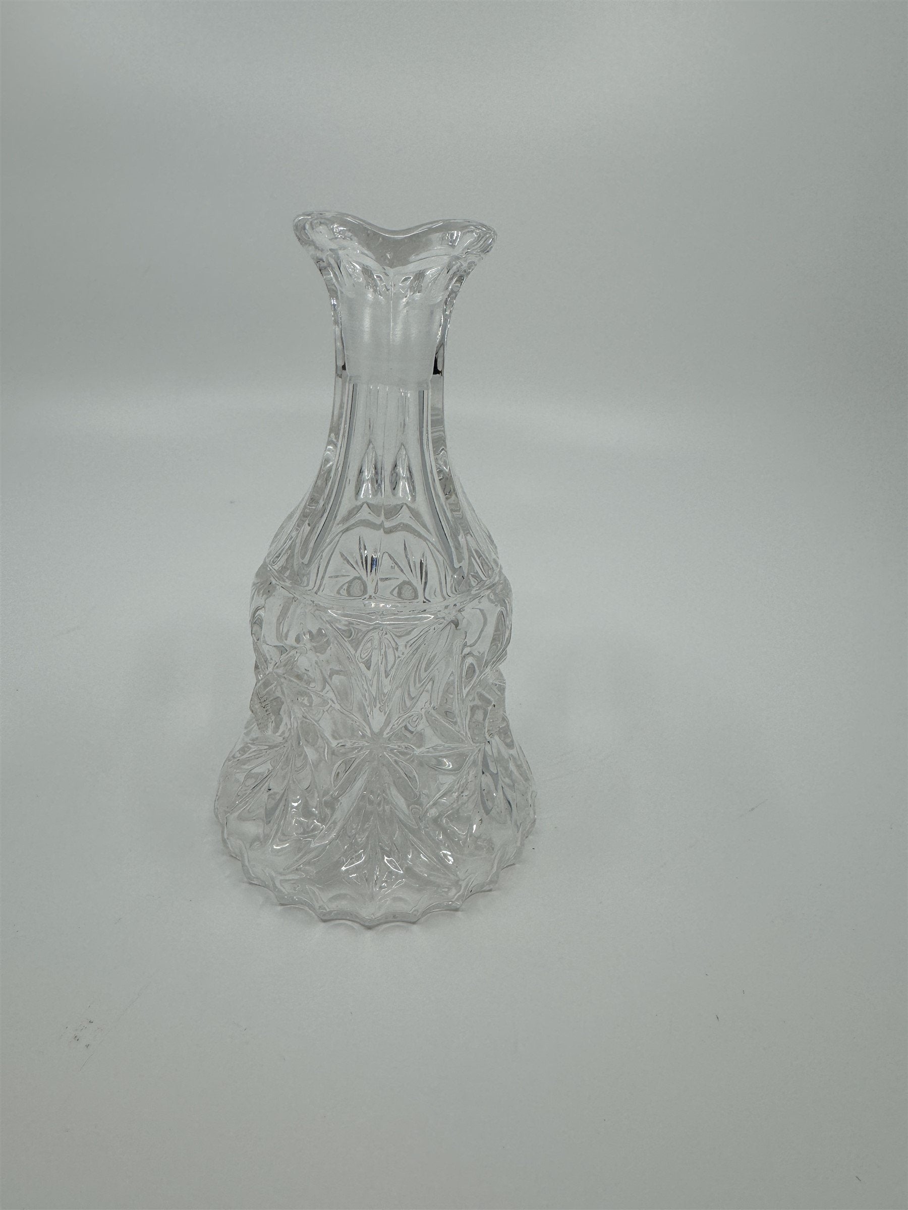 Vintage Clear Crystal Small Cruet Pitcher Creamer Pitcher No Topper Decanter