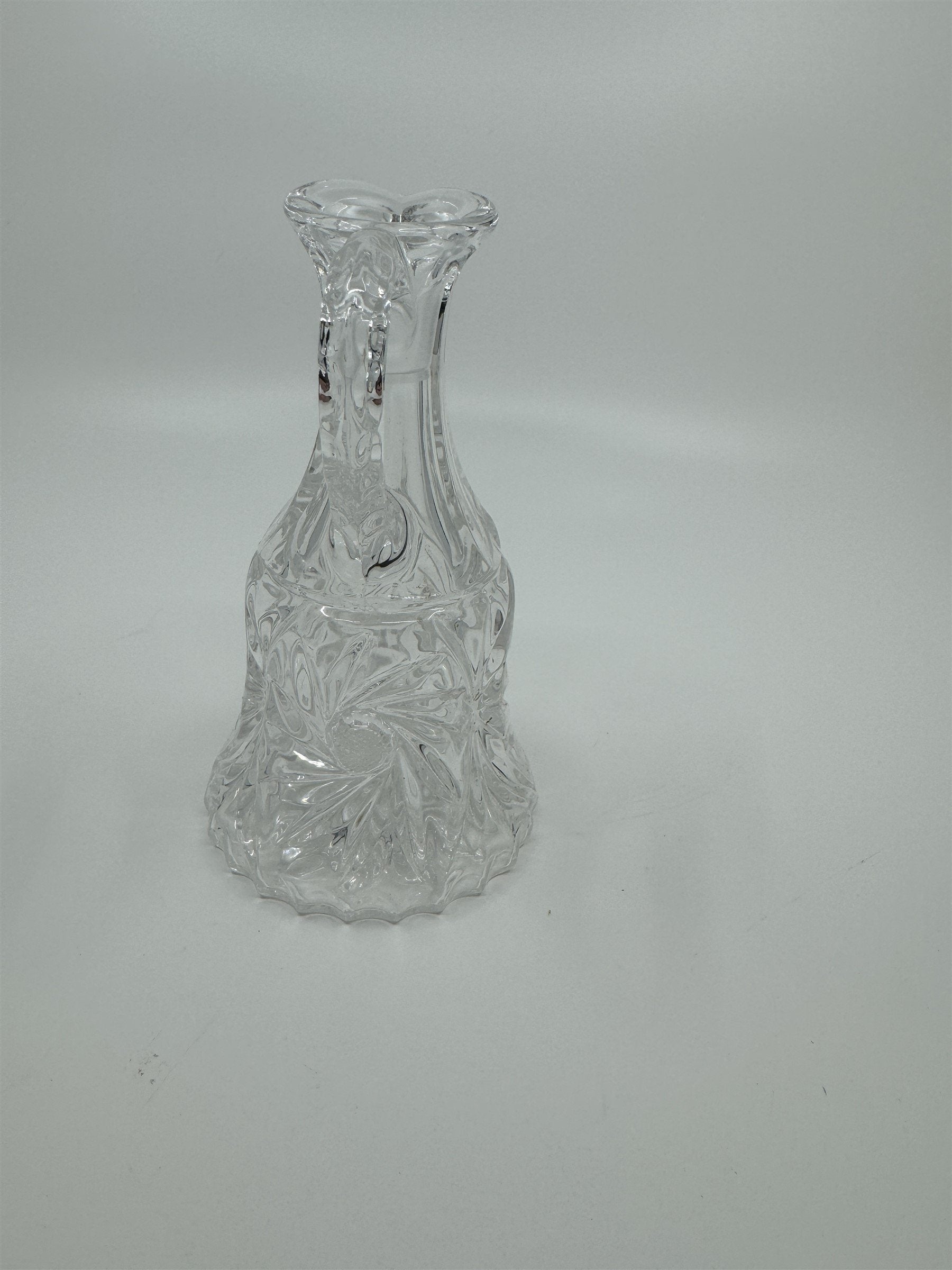 Vintage Clear Crystal Small Cruet Pitcher Creamer Pitcher No Topper Decanter