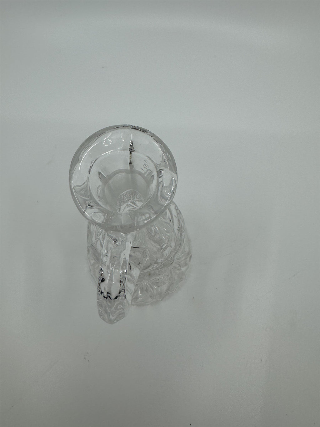 Vintage Clear Crystal Small Cruet Pitcher Creamer Pitcher No Topper Decanter