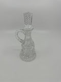 Vintage Clear Crystal Small Cruet Pitcher Creamer Pitcher /w Topper Decanter