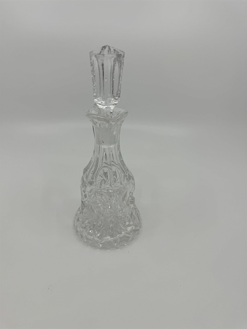 Vintage Clear Crystal Small Cruet Pitcher Creamer Pitcher /w Topper Decanter