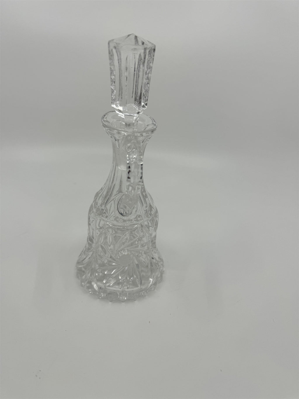Vintage Clear Crystal Small Cruet Pitcher Creamer Pitcher /w Topper Decanter