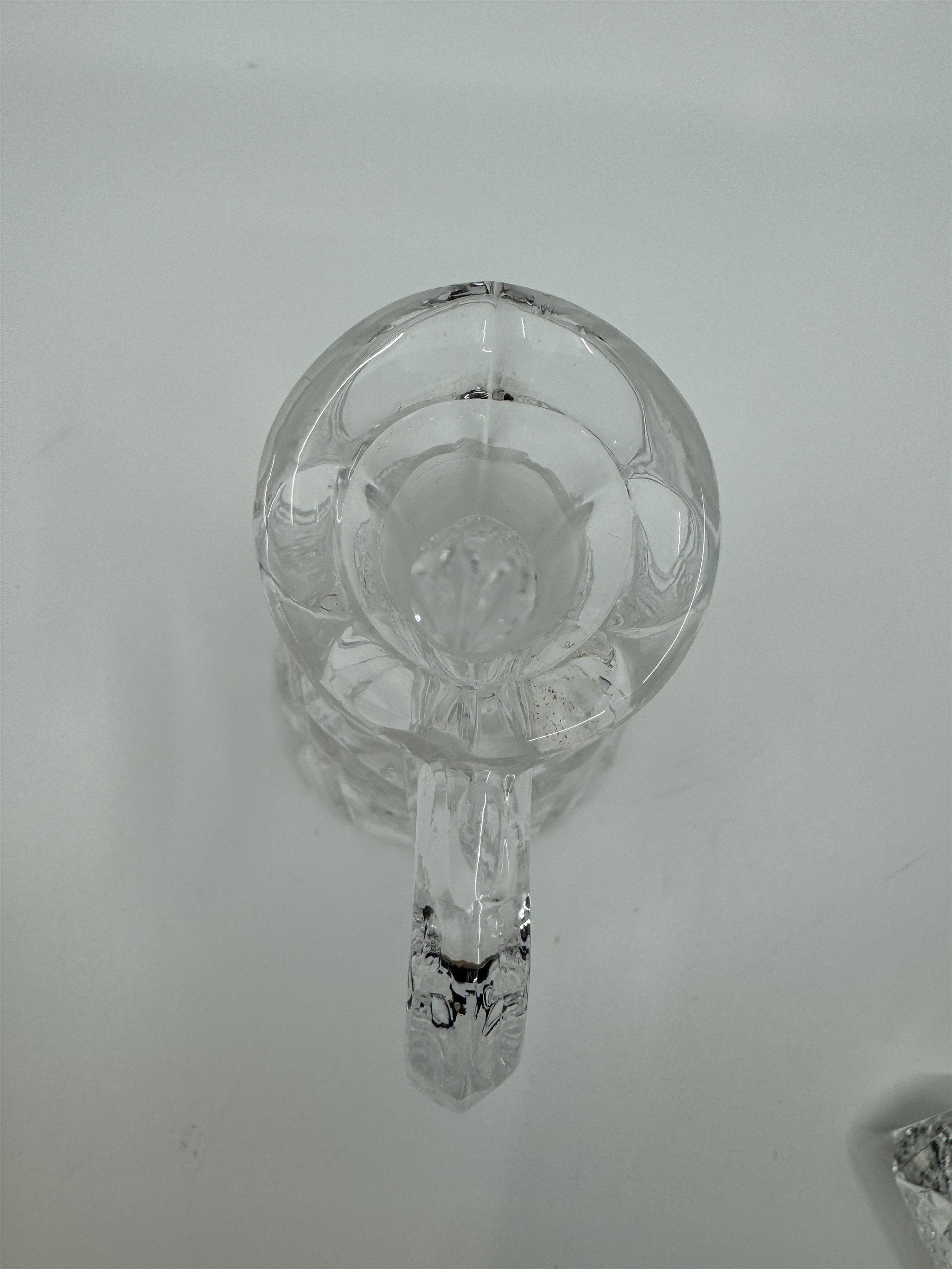 Vintage Clear Crystal Small Cruet Pitcher Creamer Pitcher /w Topper Decanter