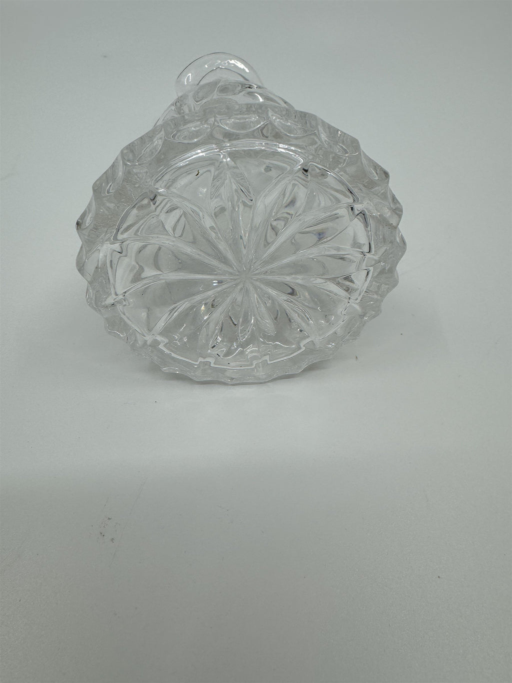 Vintage Clear Crystal Small Cruet Pitcher Creamer Pitcher /w Topper Decanter