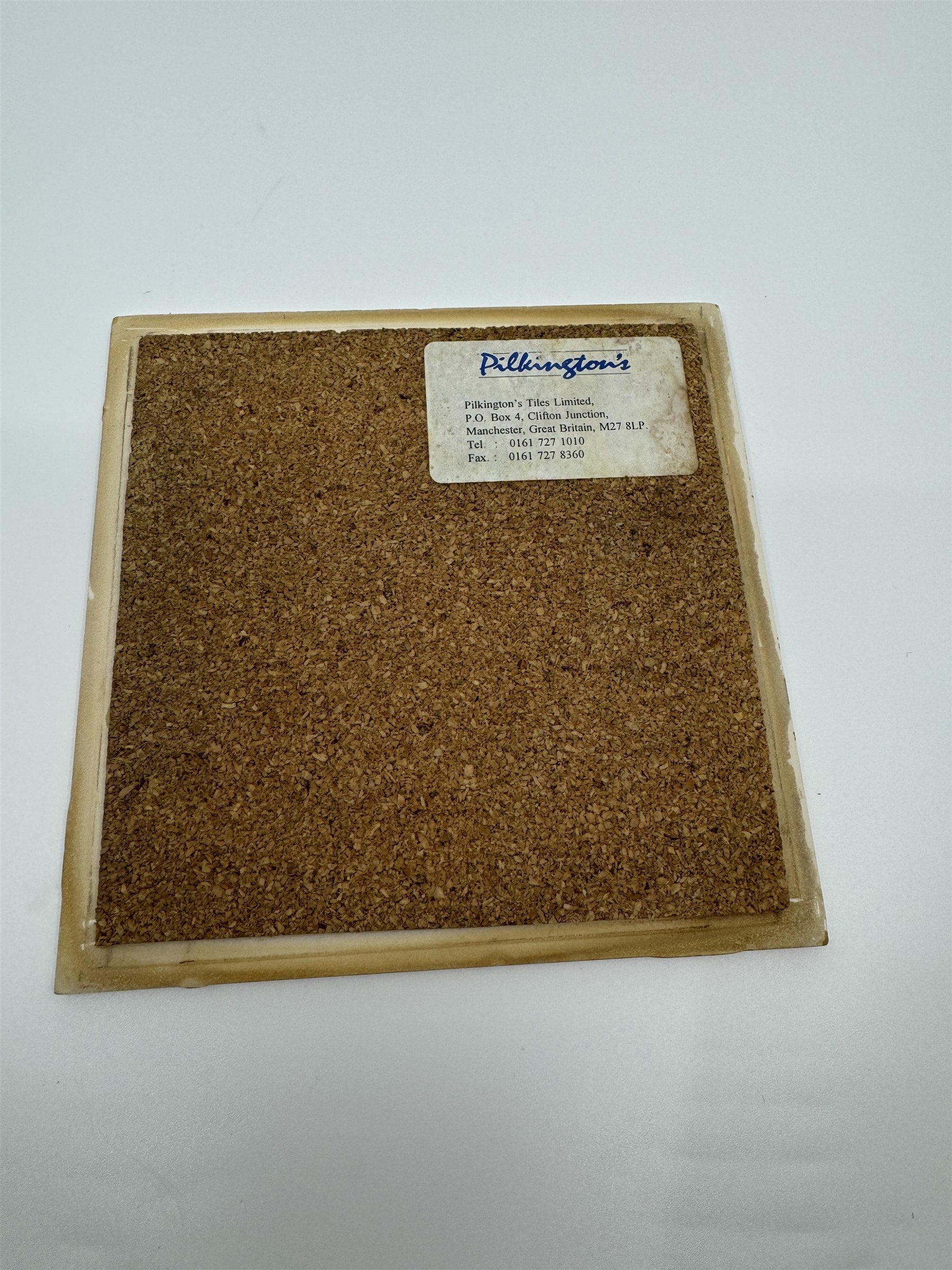 Vintage Pilkington's Great Britain 6" Square Floral Tile Metallic Cork Back