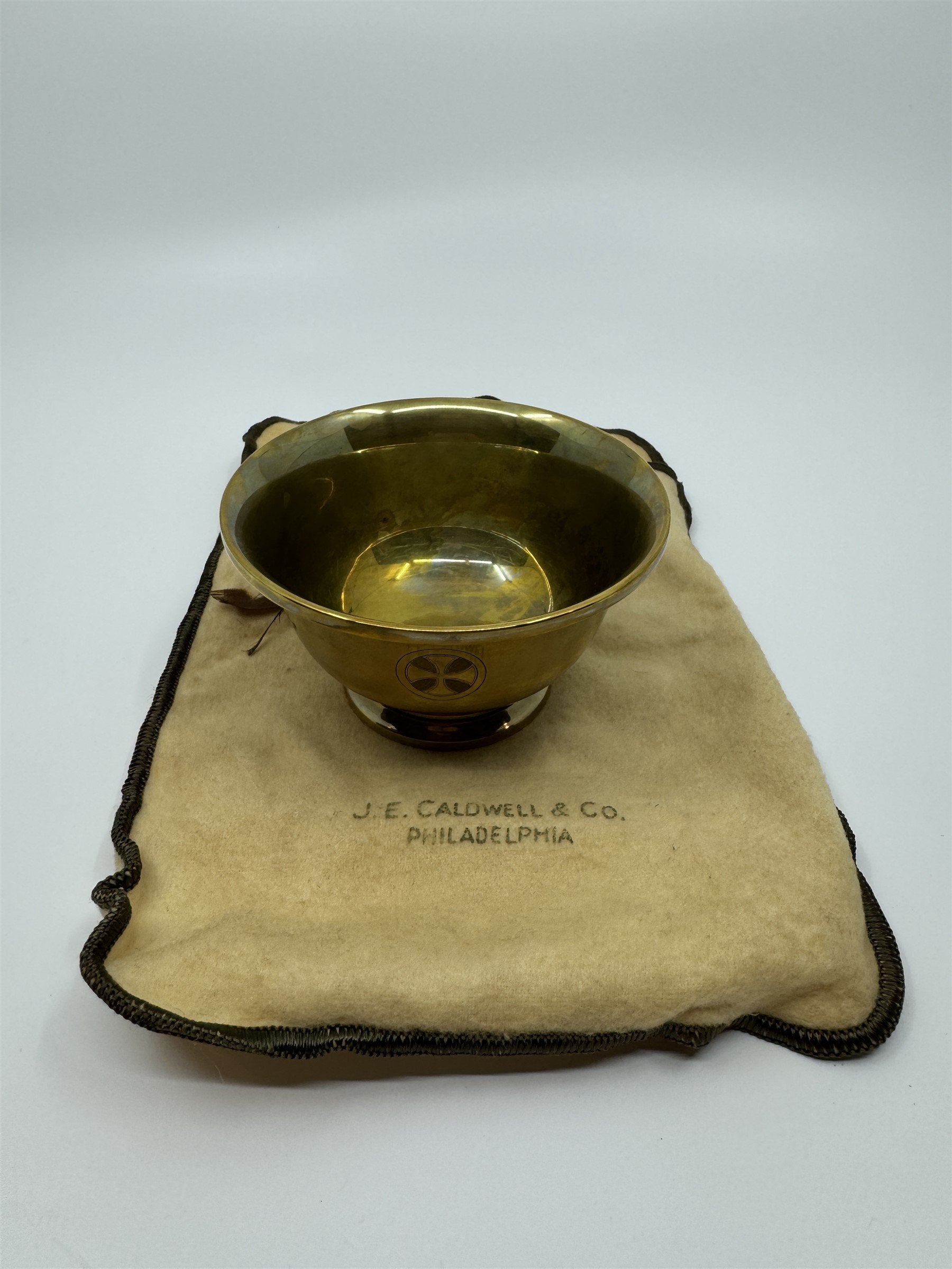 Vintage J.E. Caldwell & Co. Philadelphia Brass/Copper(?) 4" Dish Cup Bowl 92g
