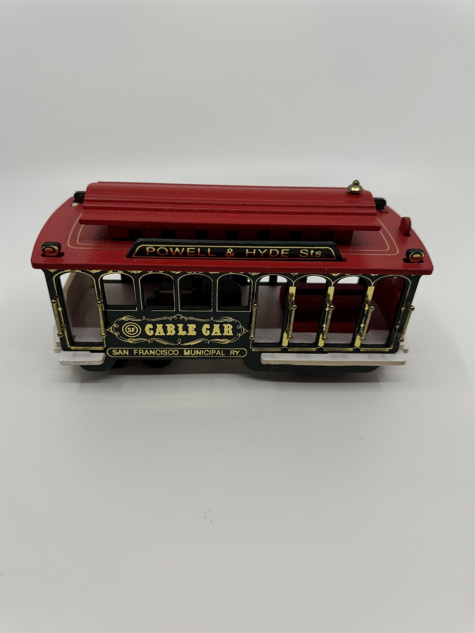 Vintage Powell & Hyde Sts San Francisco Cable Car Wind Up Musical Box Car #39