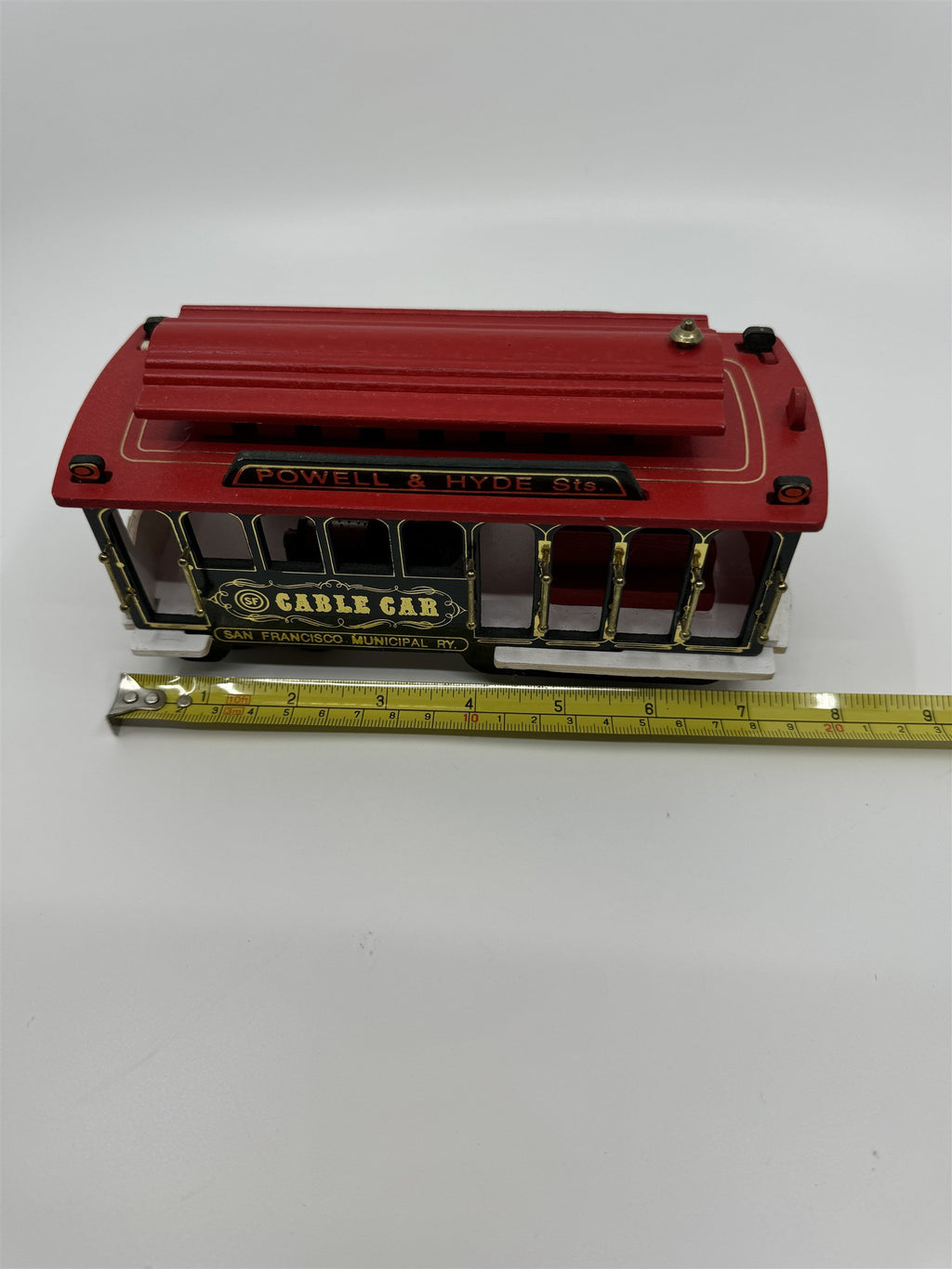 Vintage Powell & Hyde Sts San Francisco Cable Car Wind Up Musical Box Car #39