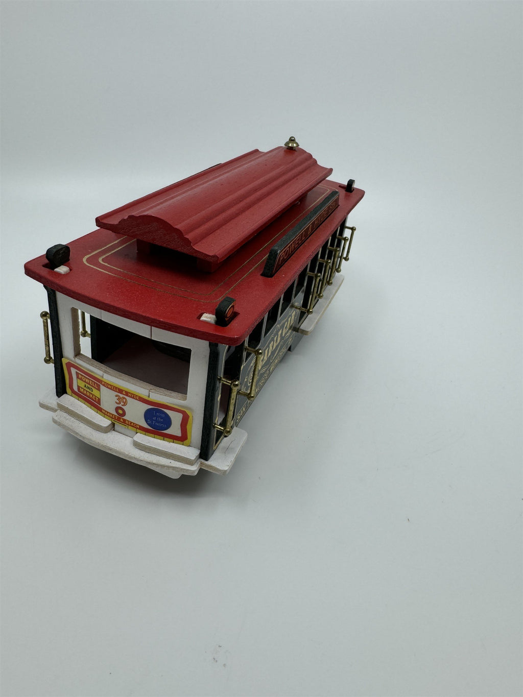 Vintage Powell & Hyde Sts San Francisco Cable Car Wind Up Musical Box Car #39