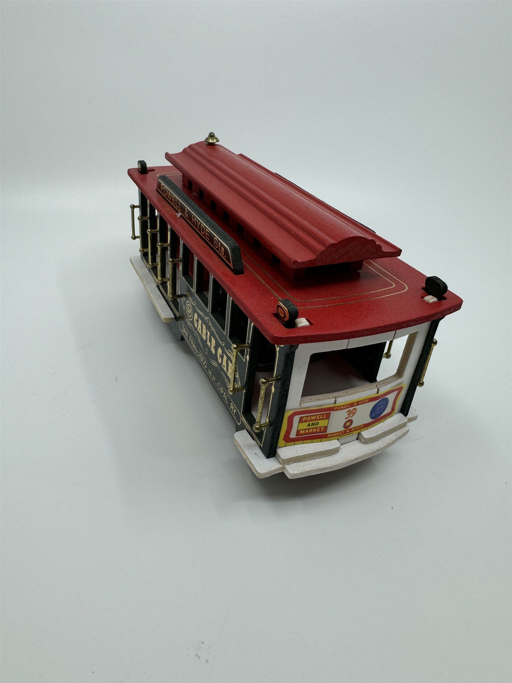 Vintage Powell & Hyde Sts San Francisco Cable Car Wind Up Musical Box Car #39