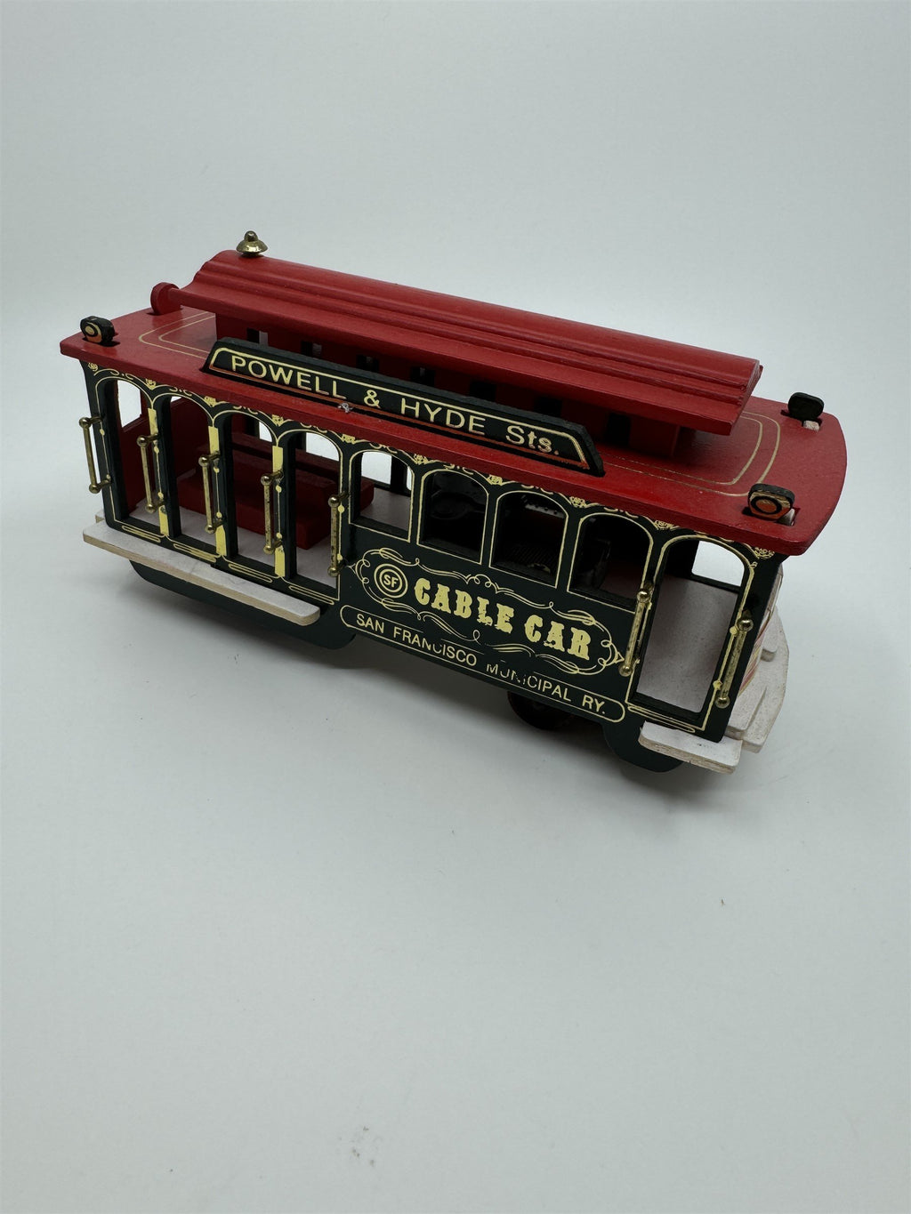 Vintage Powell & Hyde Sts San Francisco Cable Car Wind Up Musical Box Car #39