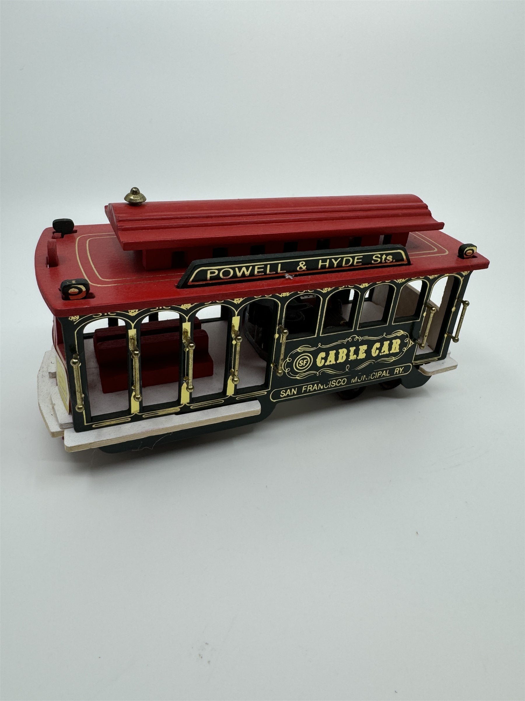 Vintage Powell & Hyde Sts San Francisco Cable Car Wind Up Musical Box Car #39