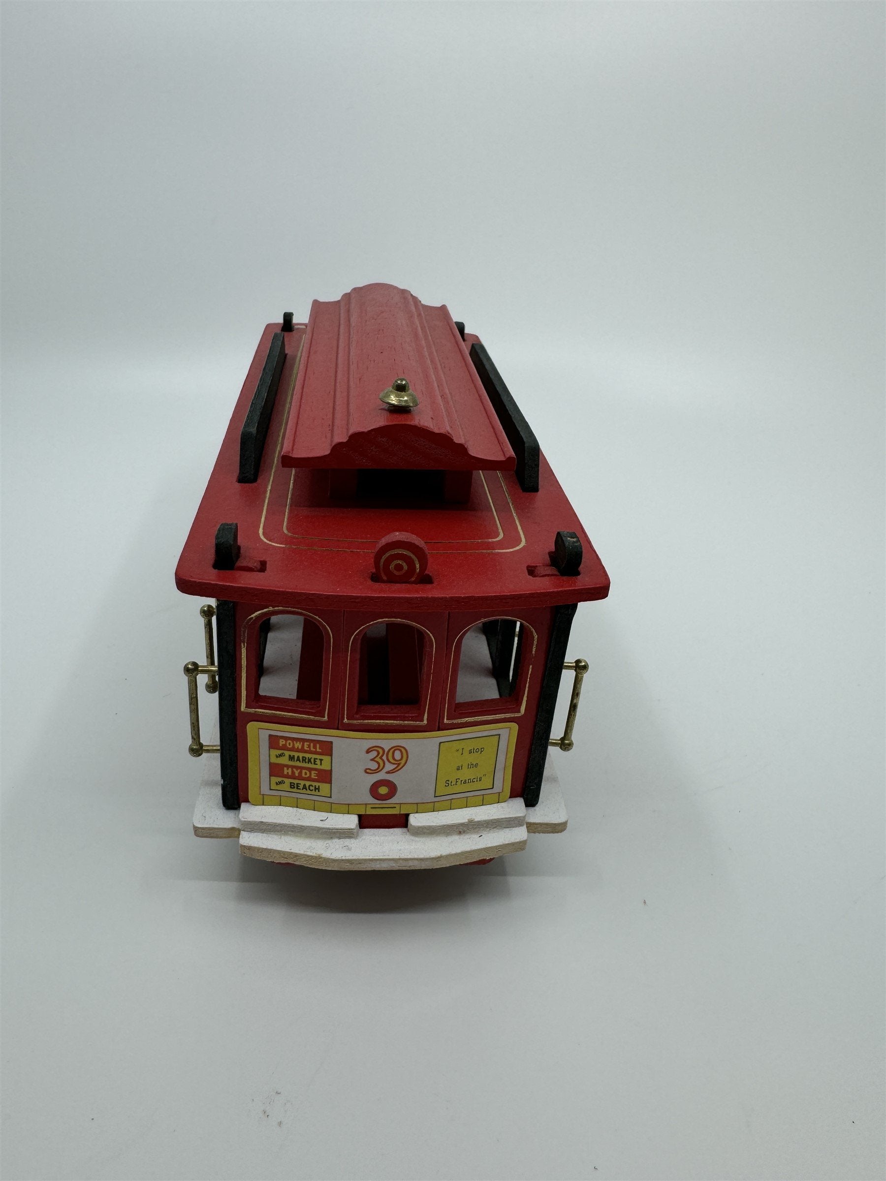 Vintage Powell & Hyde Sts San Francisco Cable Car Wind Up Musical Box Car #39